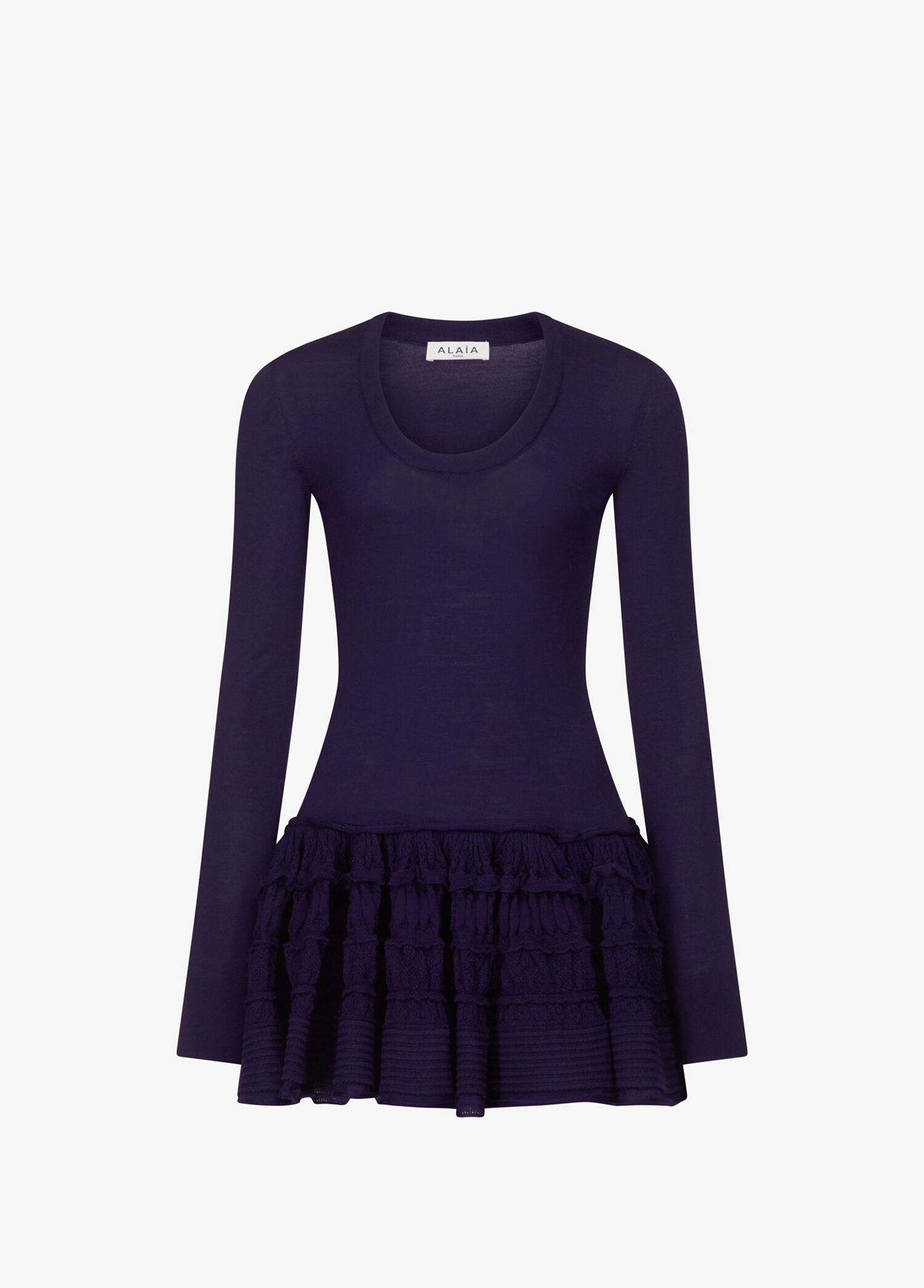 Petrol Mini Yün Peplum Elbise