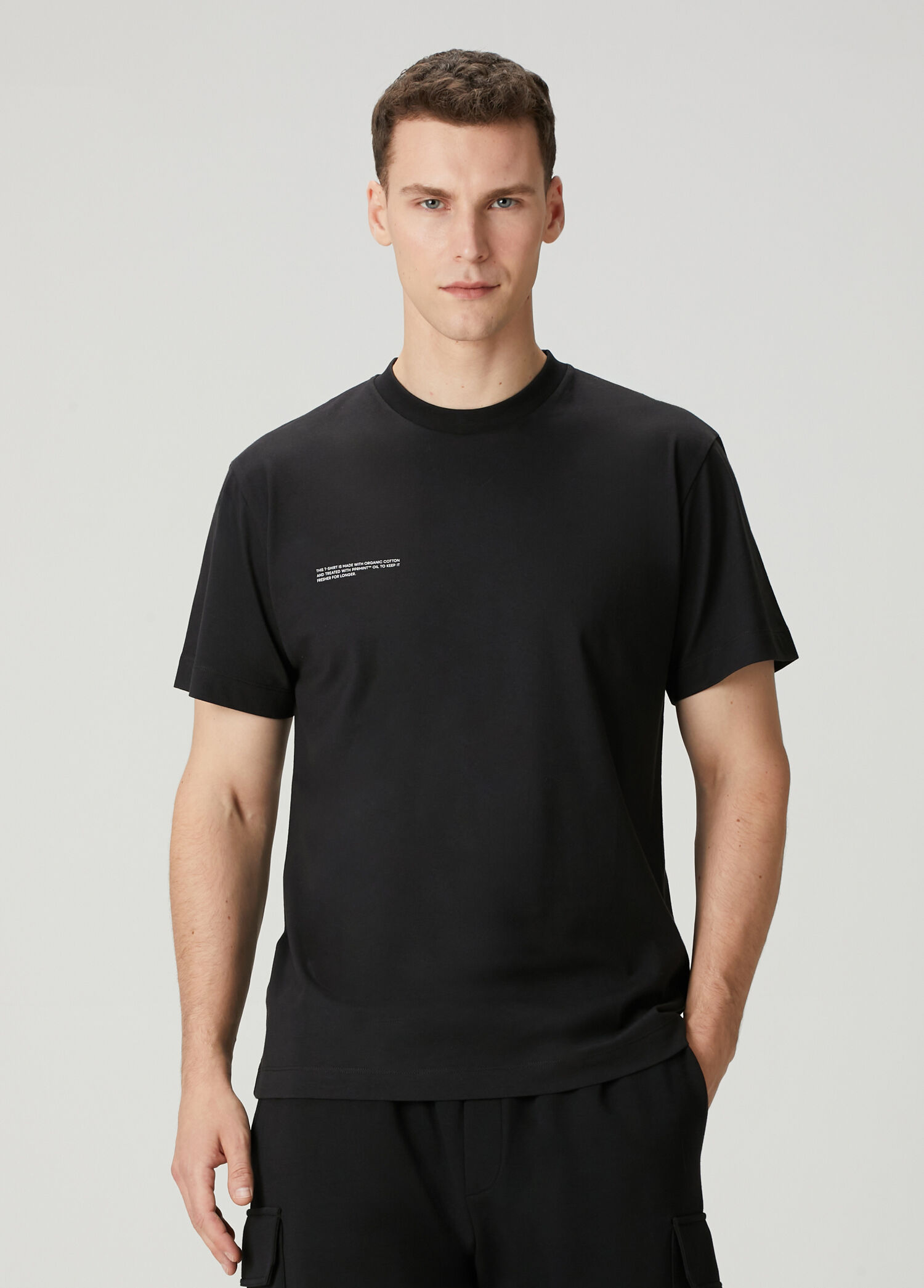 Siyah Organik Pamuk T-shirt