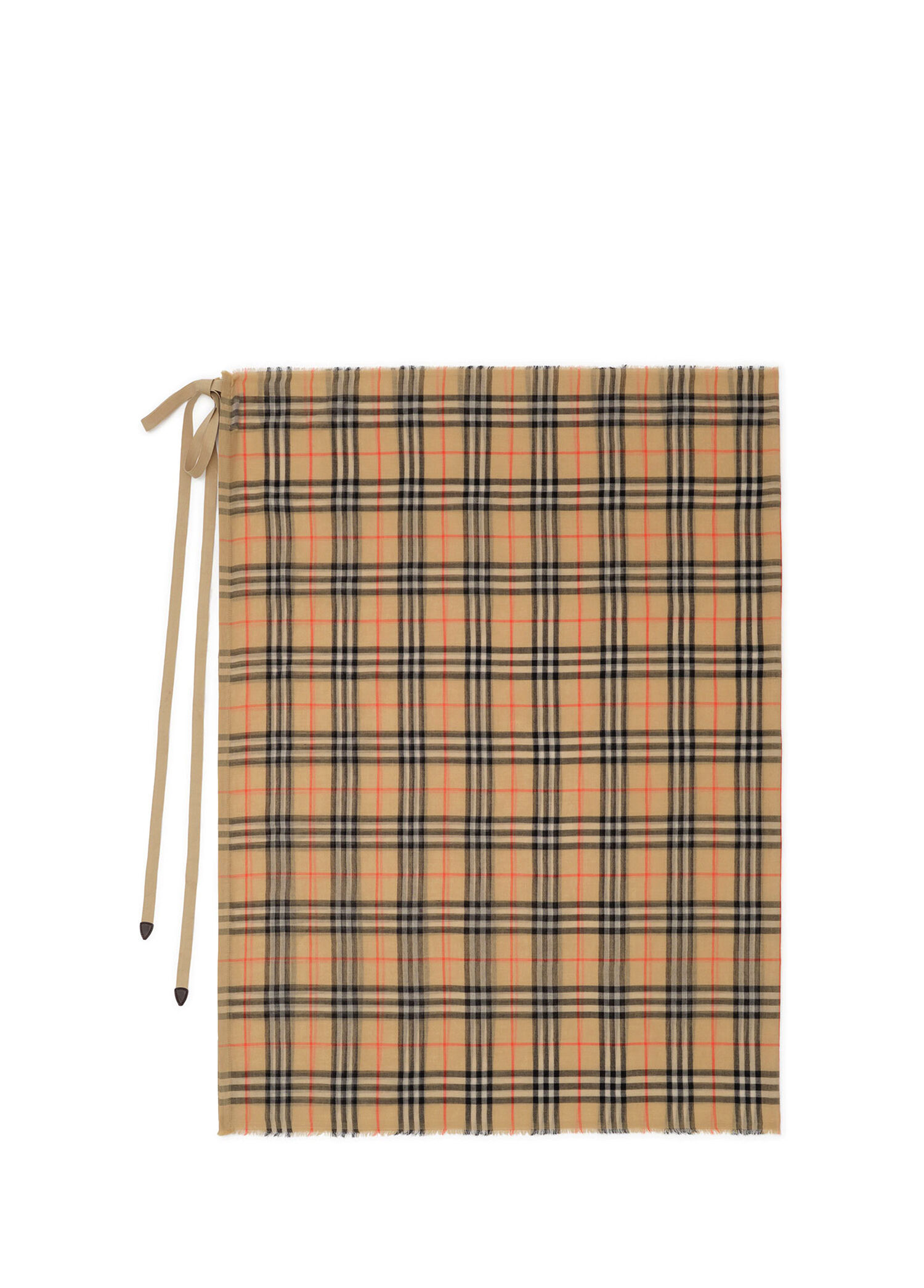 Check Cotton Sarong Bej Pamuklu Kadın Pareo