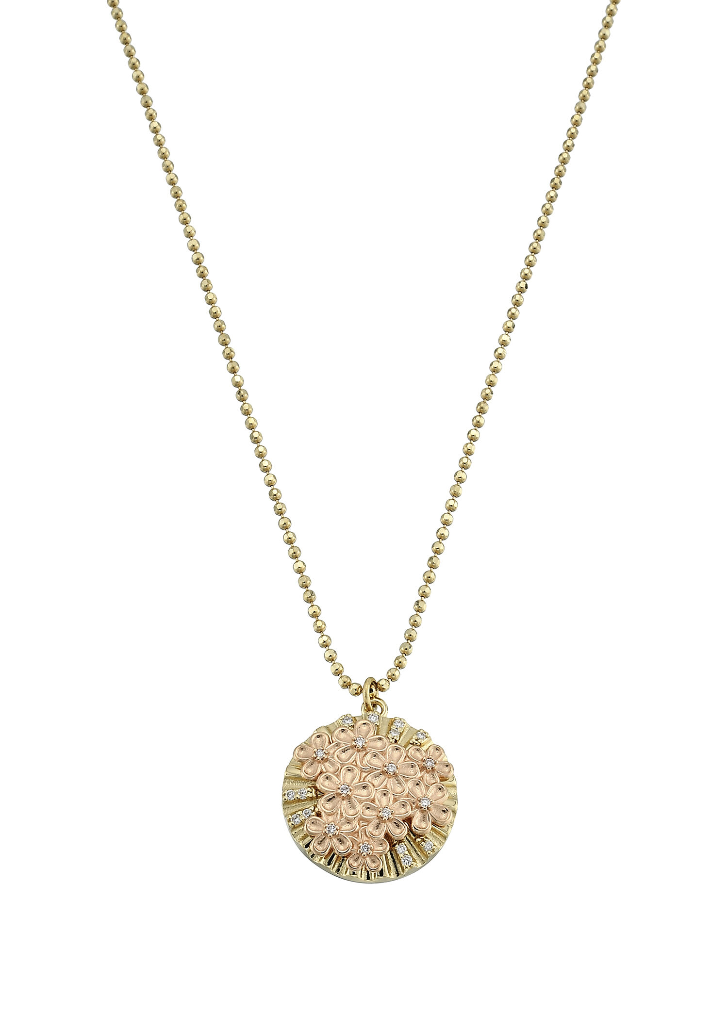 Gathered Light with Diamonds Rose Pırlanta Taşlı 14 Ayar Kadın Kolye