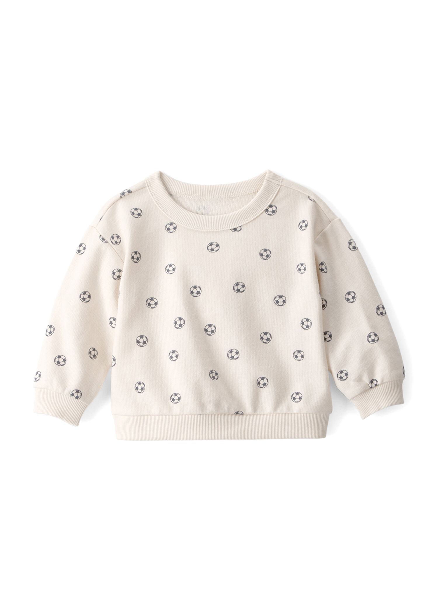 Baskılı Bej Erkek Bebek Sweatshirt