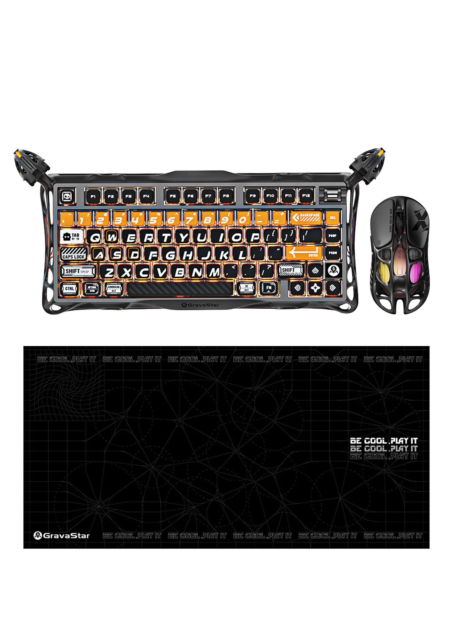 K1 Pro CyberFlare Mekanik Gaming Klavye X Kablosuz Optik Mouse ve Mousepad Oyuncu Seti