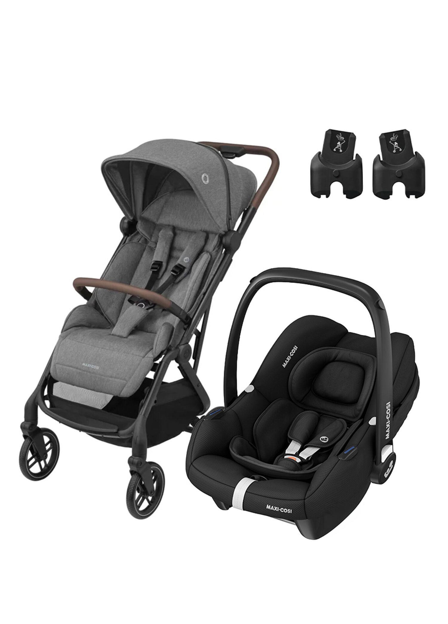 Soho-Cabriofix İ-Size Modüler Ana Kucaklı Ultra Kompakt Grey-Black Seyahat Sistem Bebek Arabası