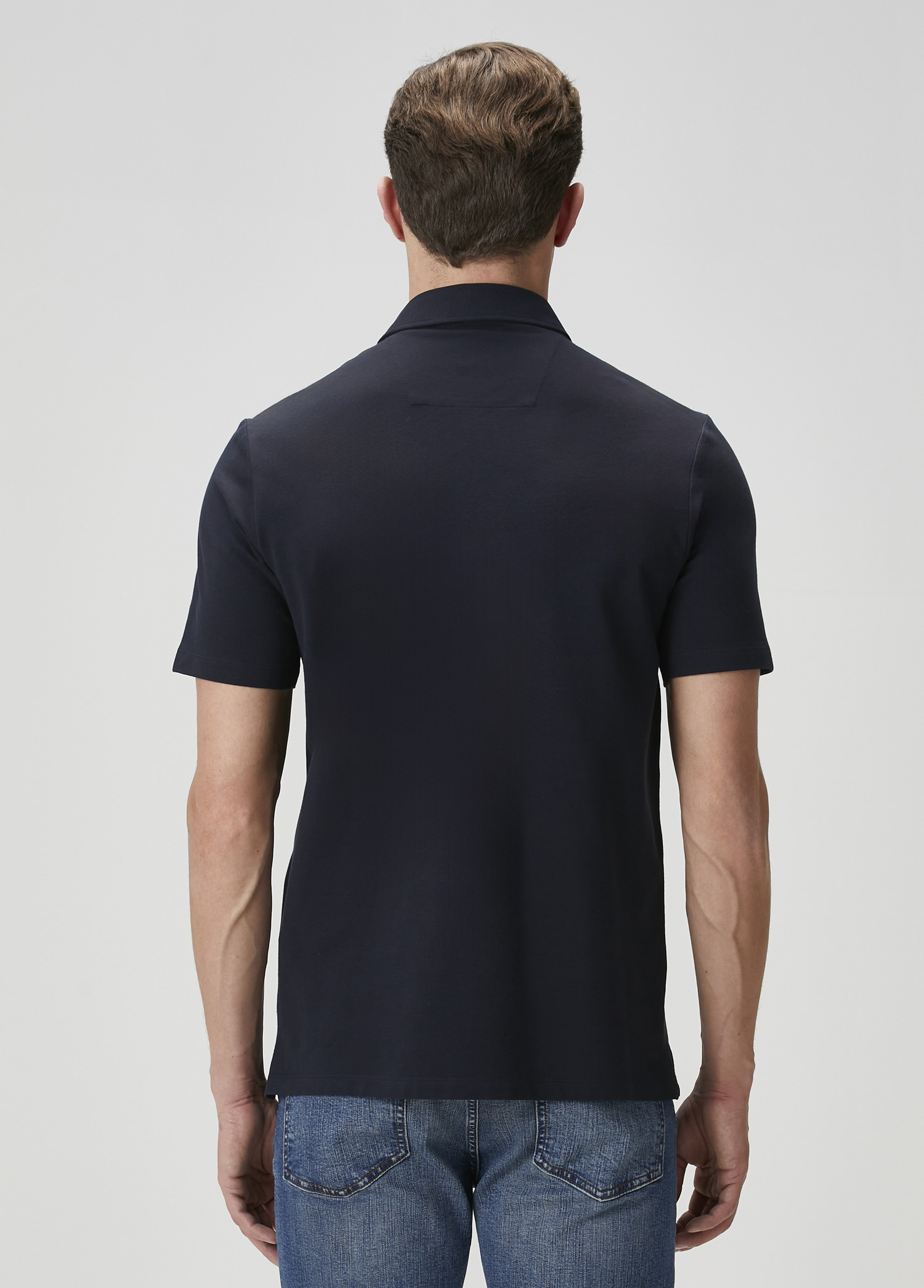 Comfort Fit Lacivert Polo Yaka T-shirt_4