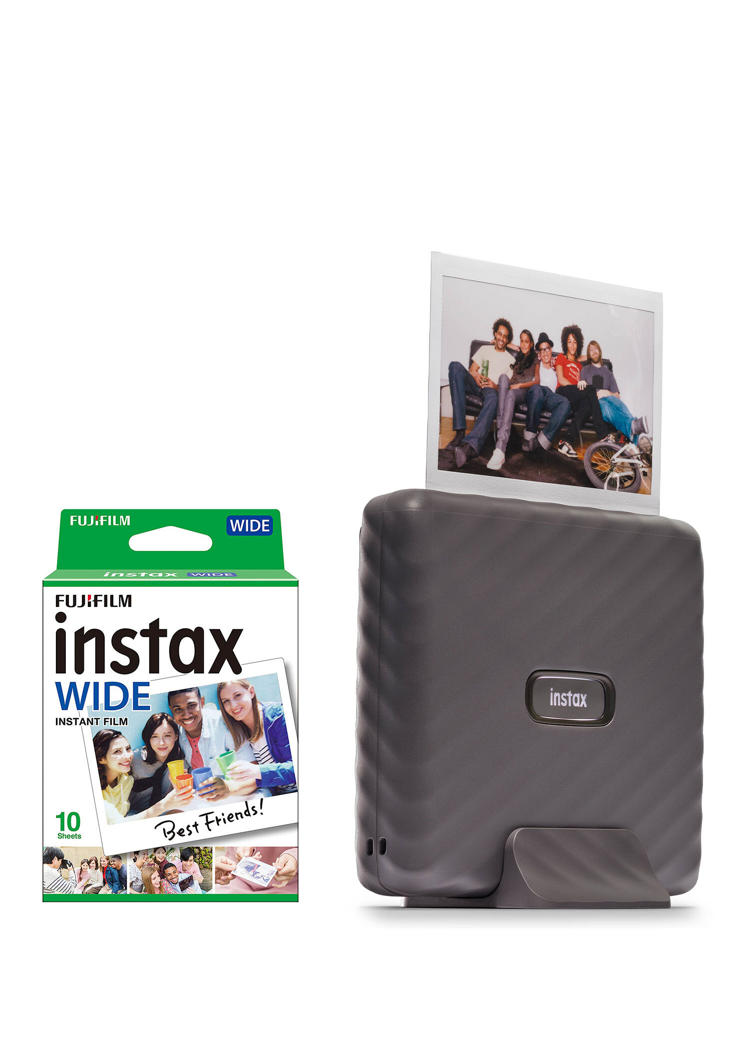 Instax Wide Link Gri Akıllı Telefon Yazıcısı ve 10'lu Film