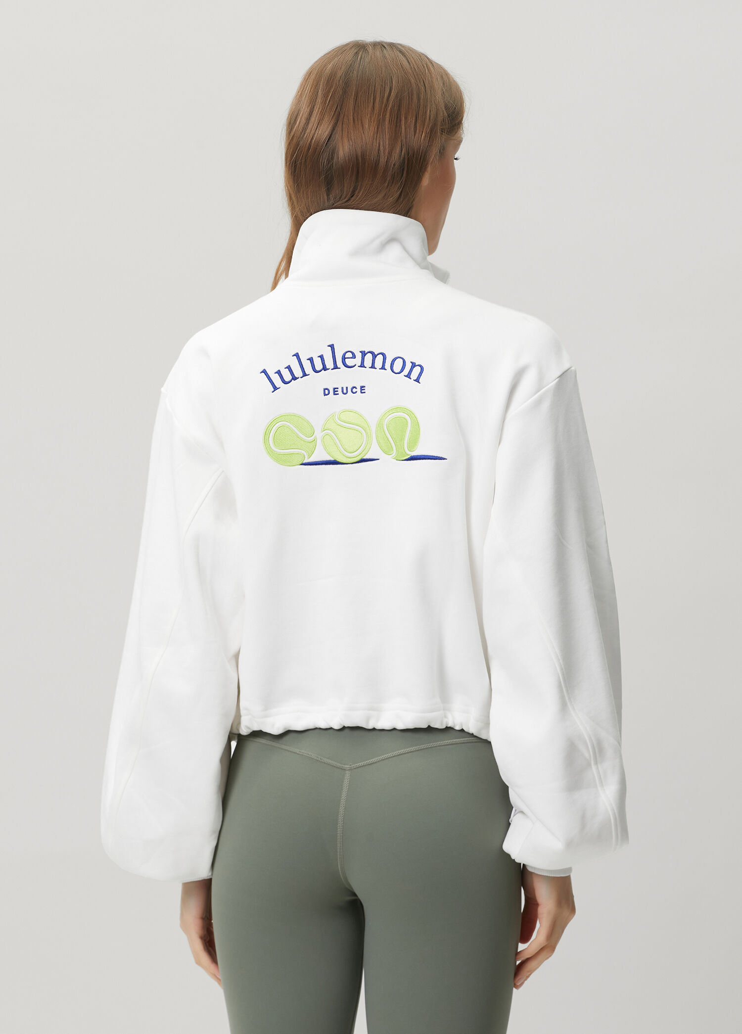 lululemon Beyaz Kadın Cotton Terry Tennis Half Zip Beyaz