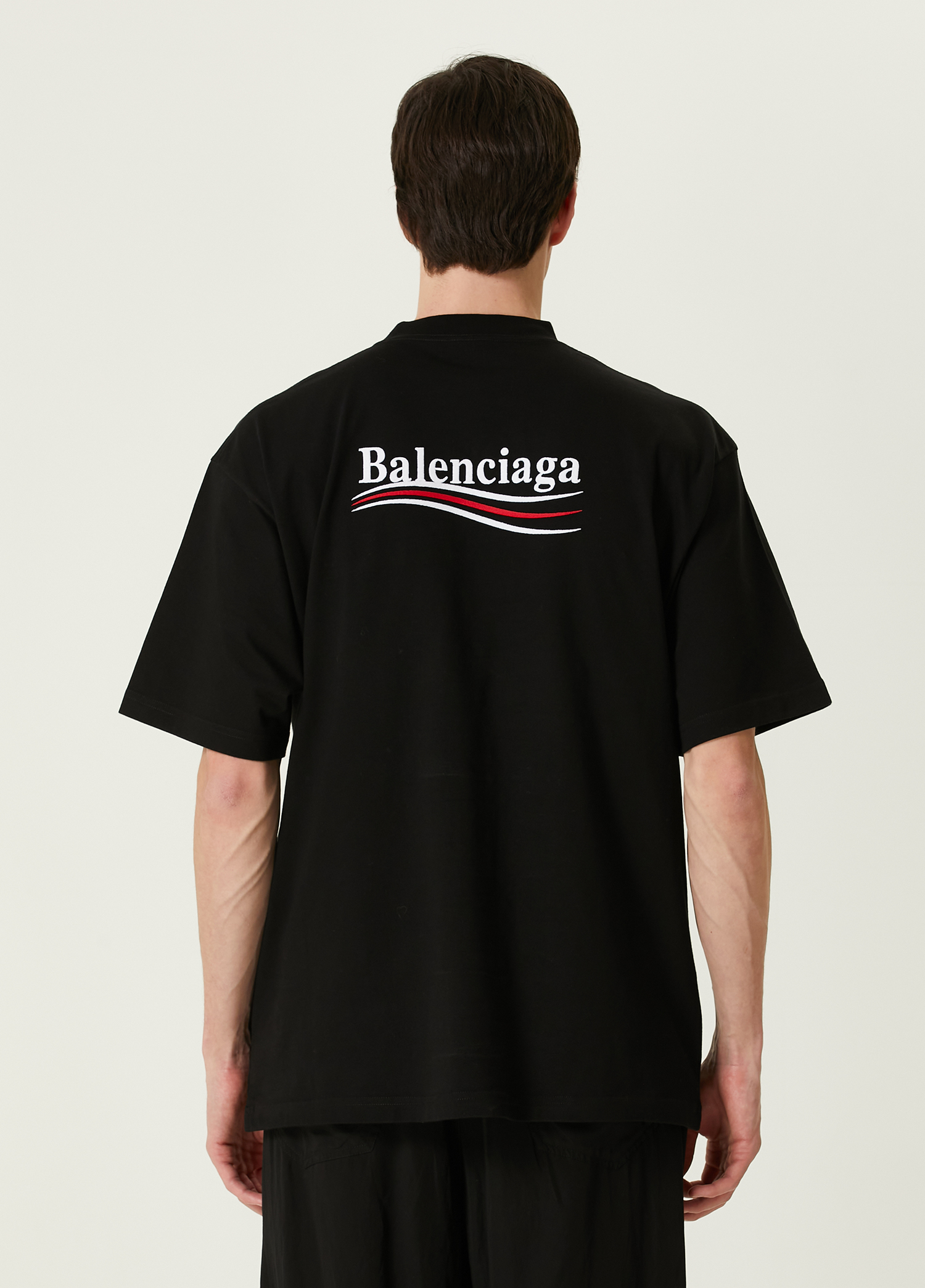 Black Balenciaga Black Men Black Logo T-Shirt 1432940 | Beymen