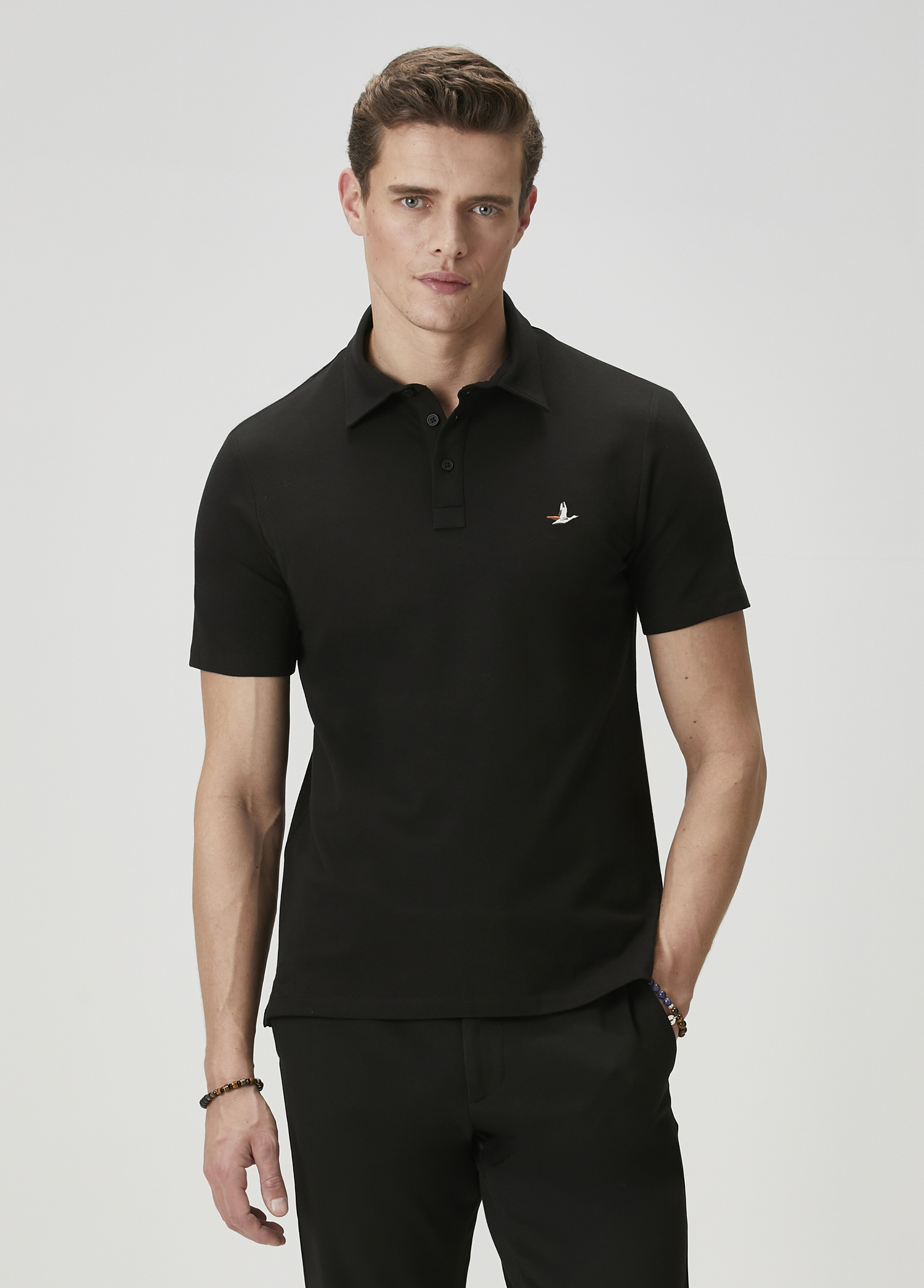 Comfort Fit Siyah Polo Yaka T-shirt