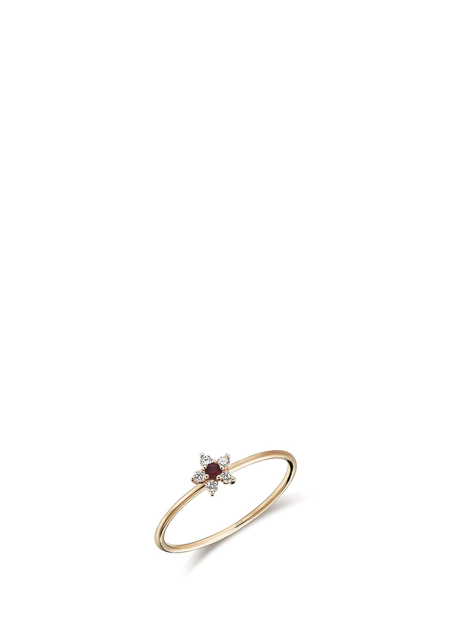 Cemre Yakut ve Pırlanta Taşlı 14 Ayar Rose Gold Kadın Yüzük