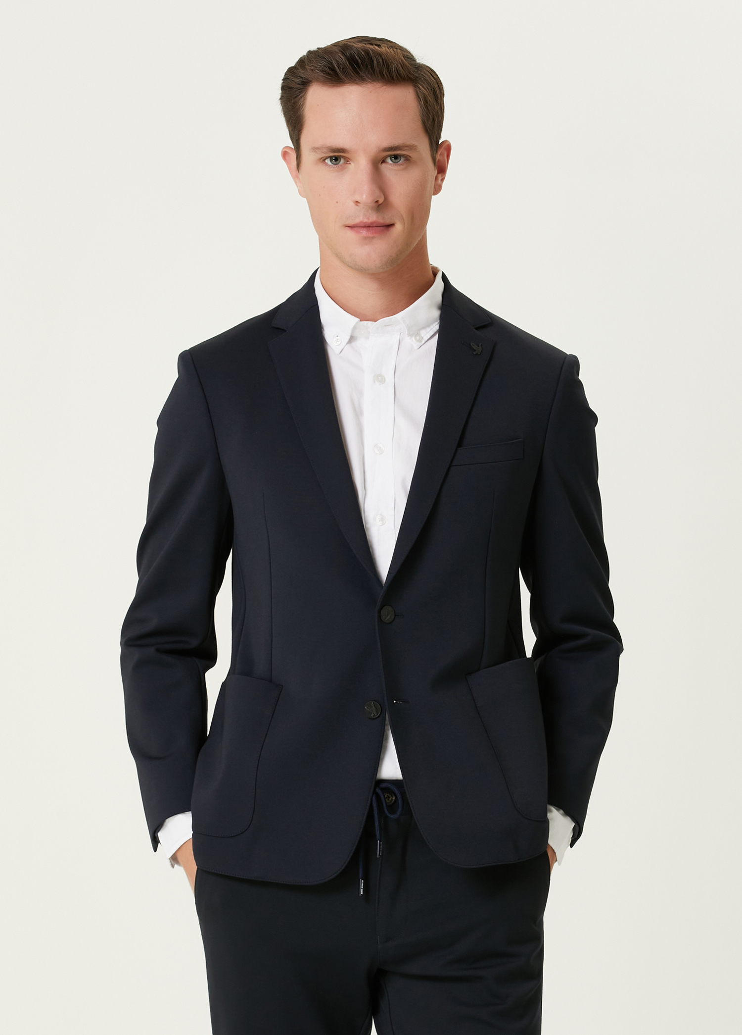 Lacivert Örme Blazer