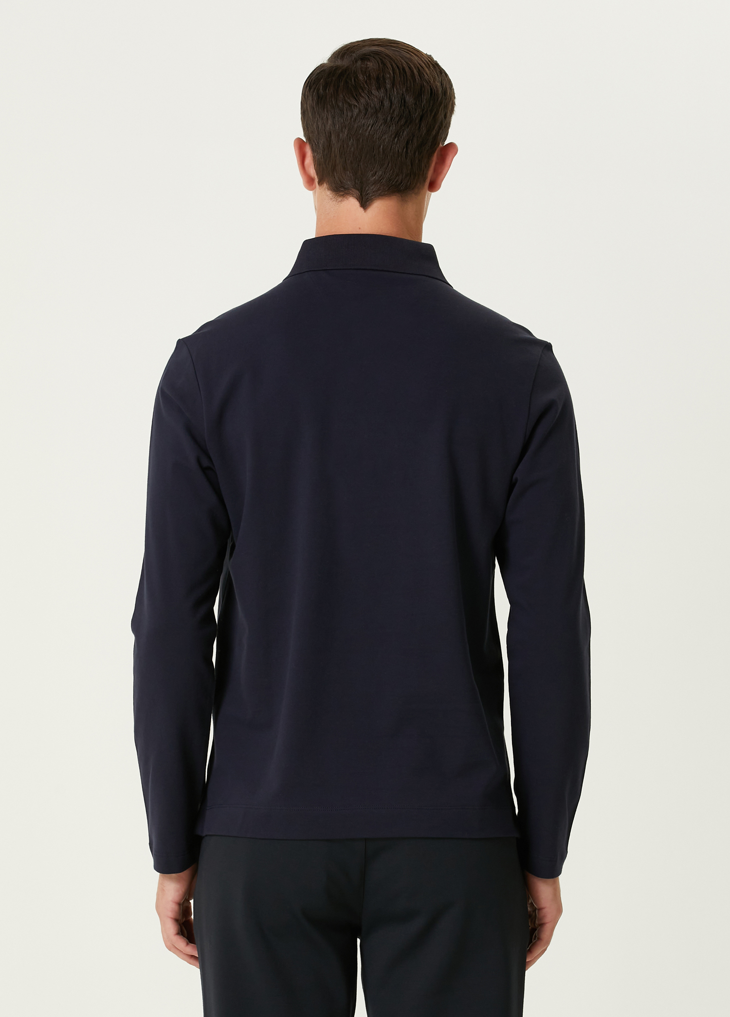 Comfort Fit Lacivert Polo Sweatshirt_4