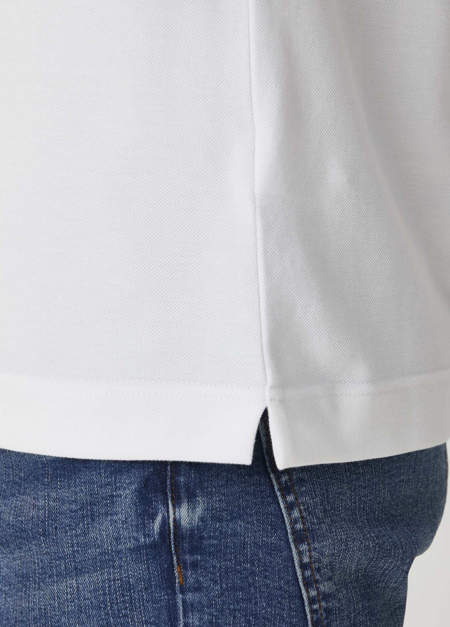 Slim Fit Beyaz Polo Yaka T-shirt_7