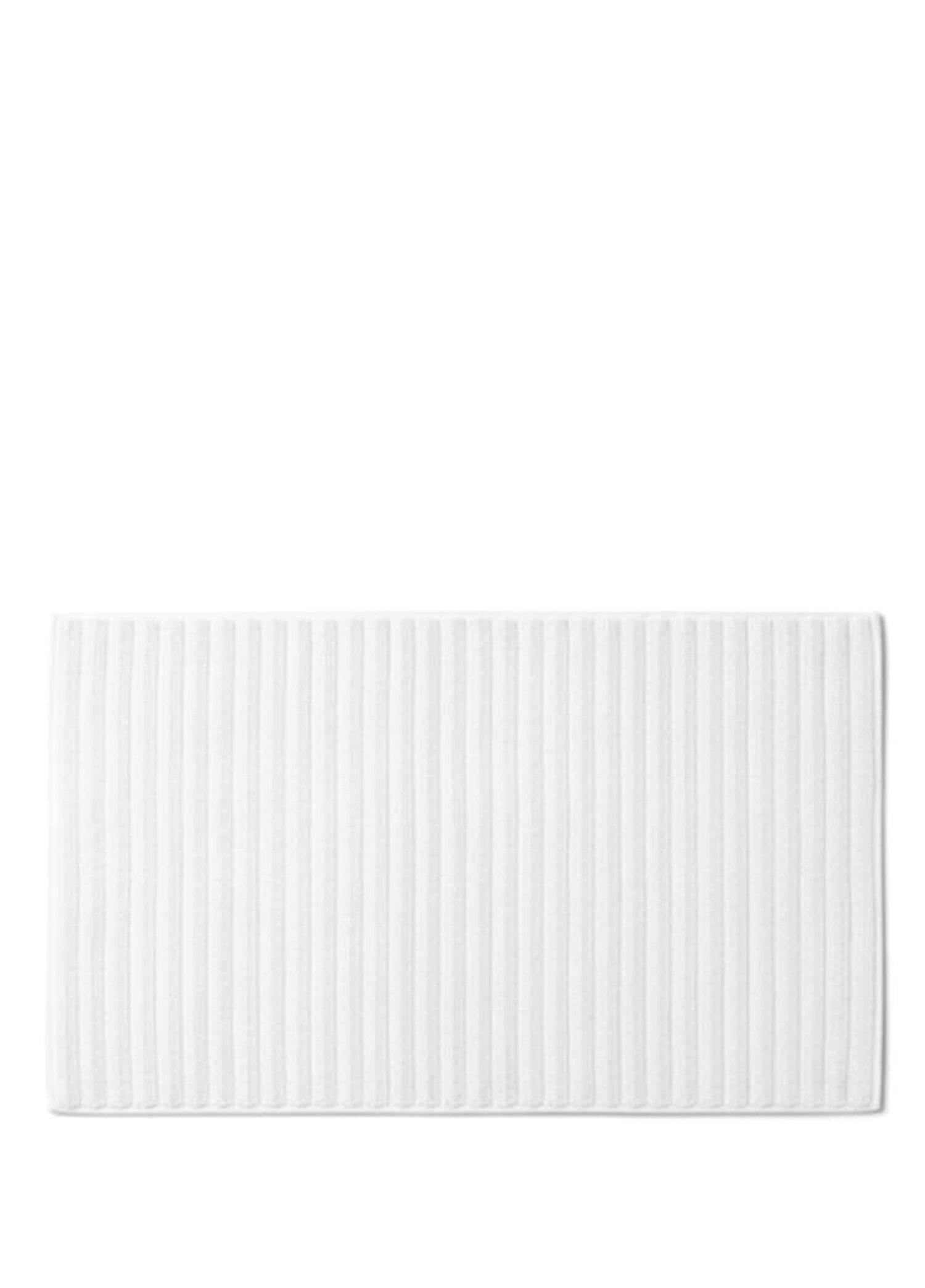 Wavy Beyaz Pamuklu Banyo Paspası