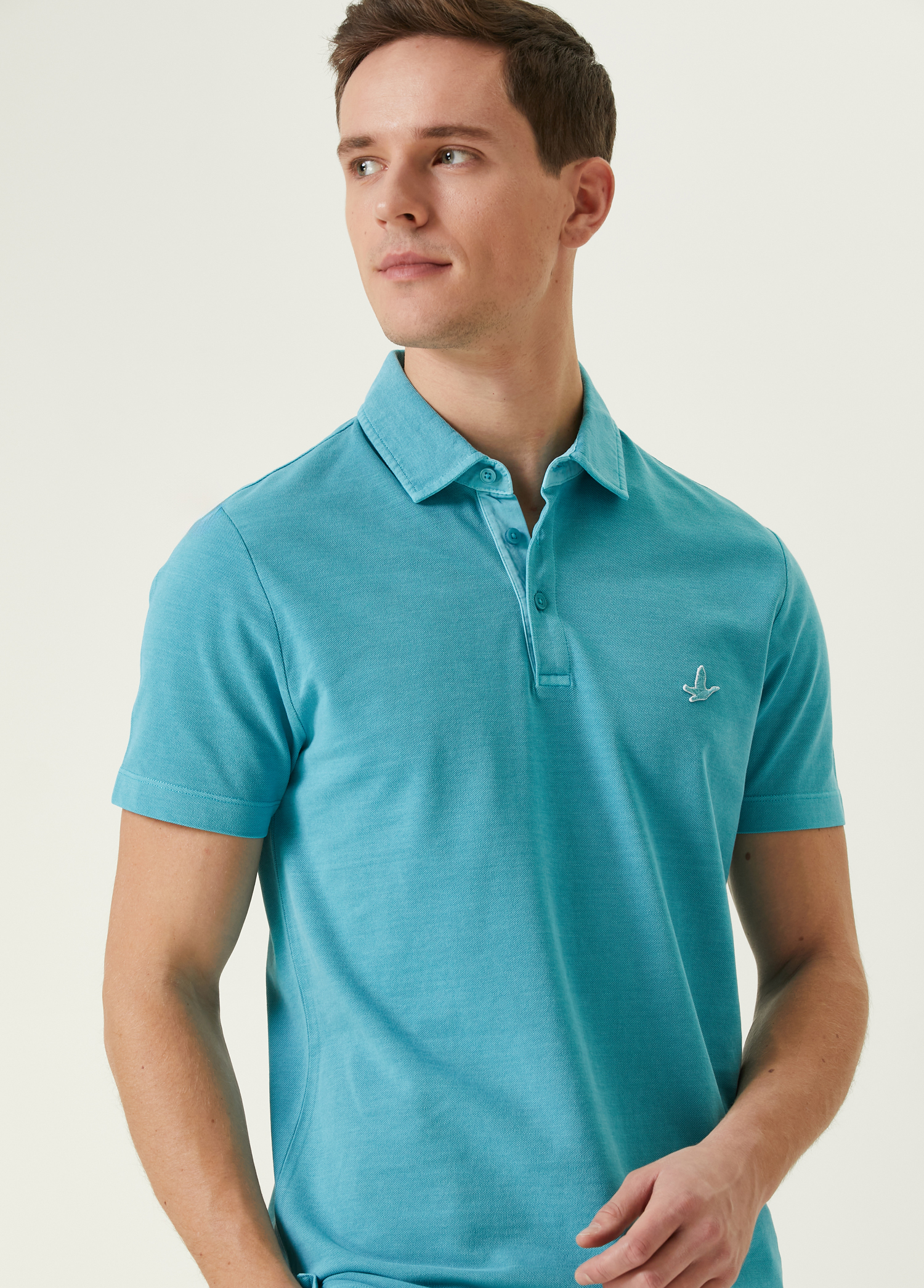 Comfort Fit Mint Polo Yaka T-shirt_1