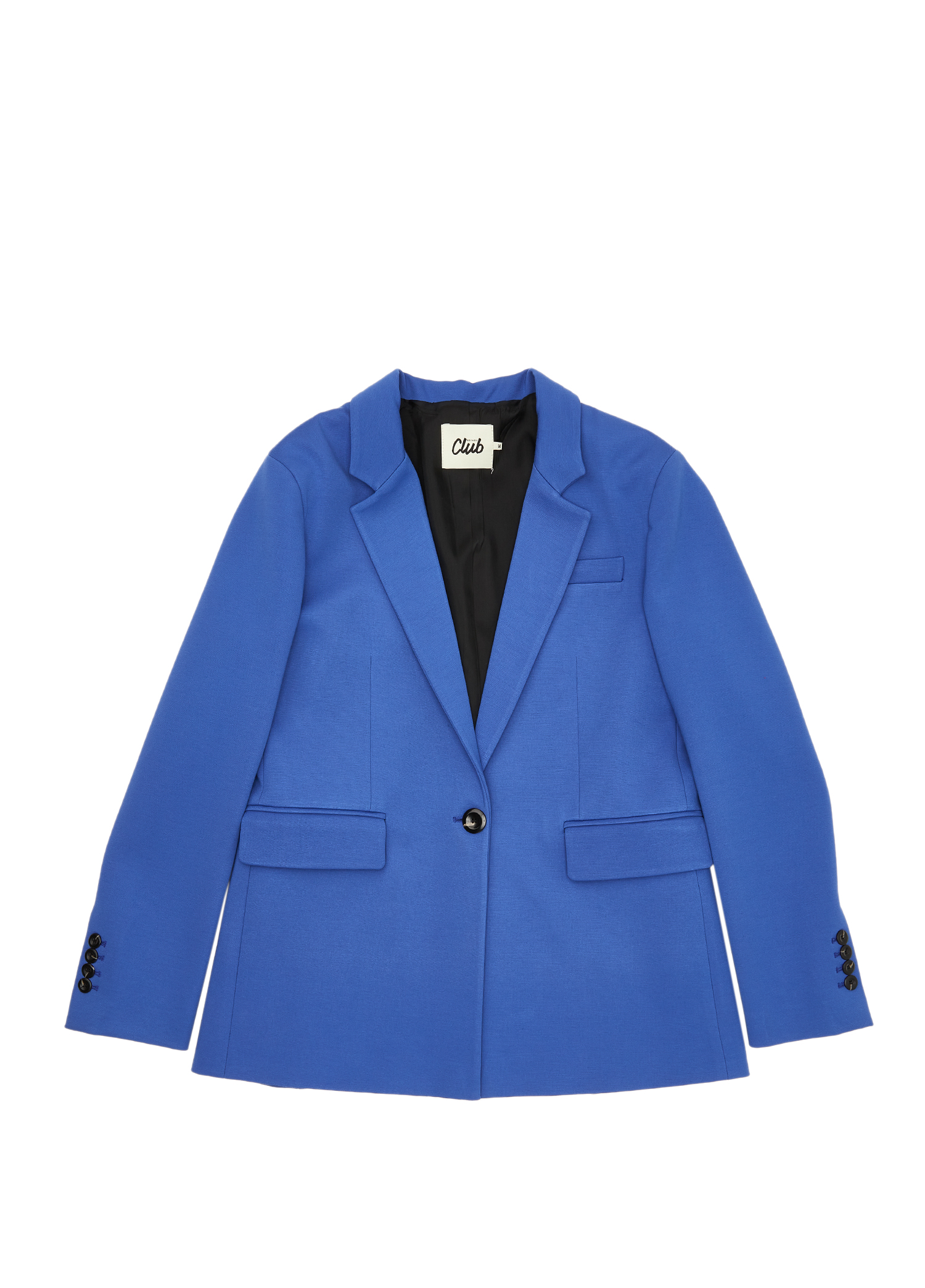 Mavi Tek Düğmeli Spor Blazer_5