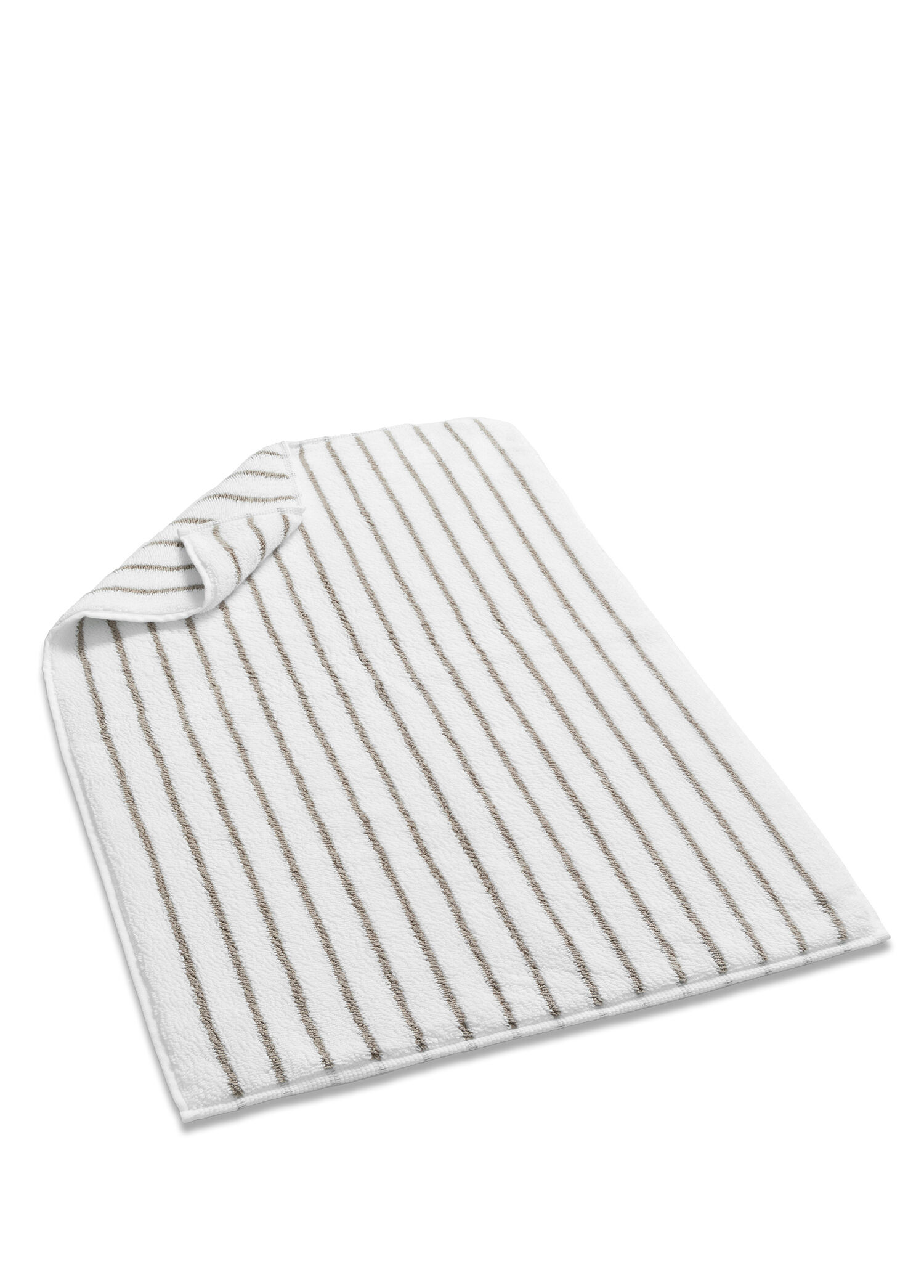 Oslo Striped White Warm Gray Pamuk Banyo Paspası 60 x 90 cm