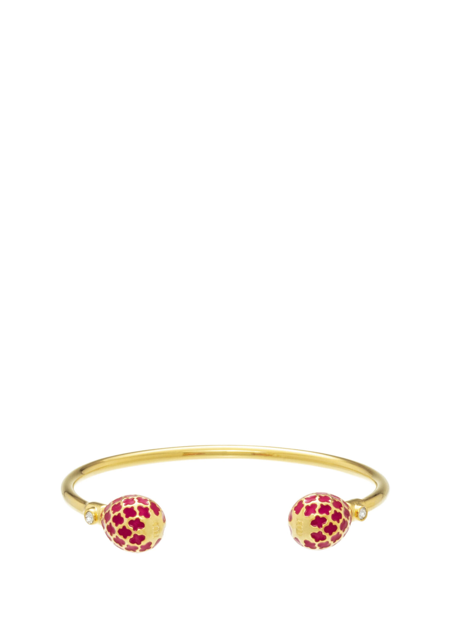 Agama Pink Tourmaline Gold Torque Bangle Kadın Bileklik