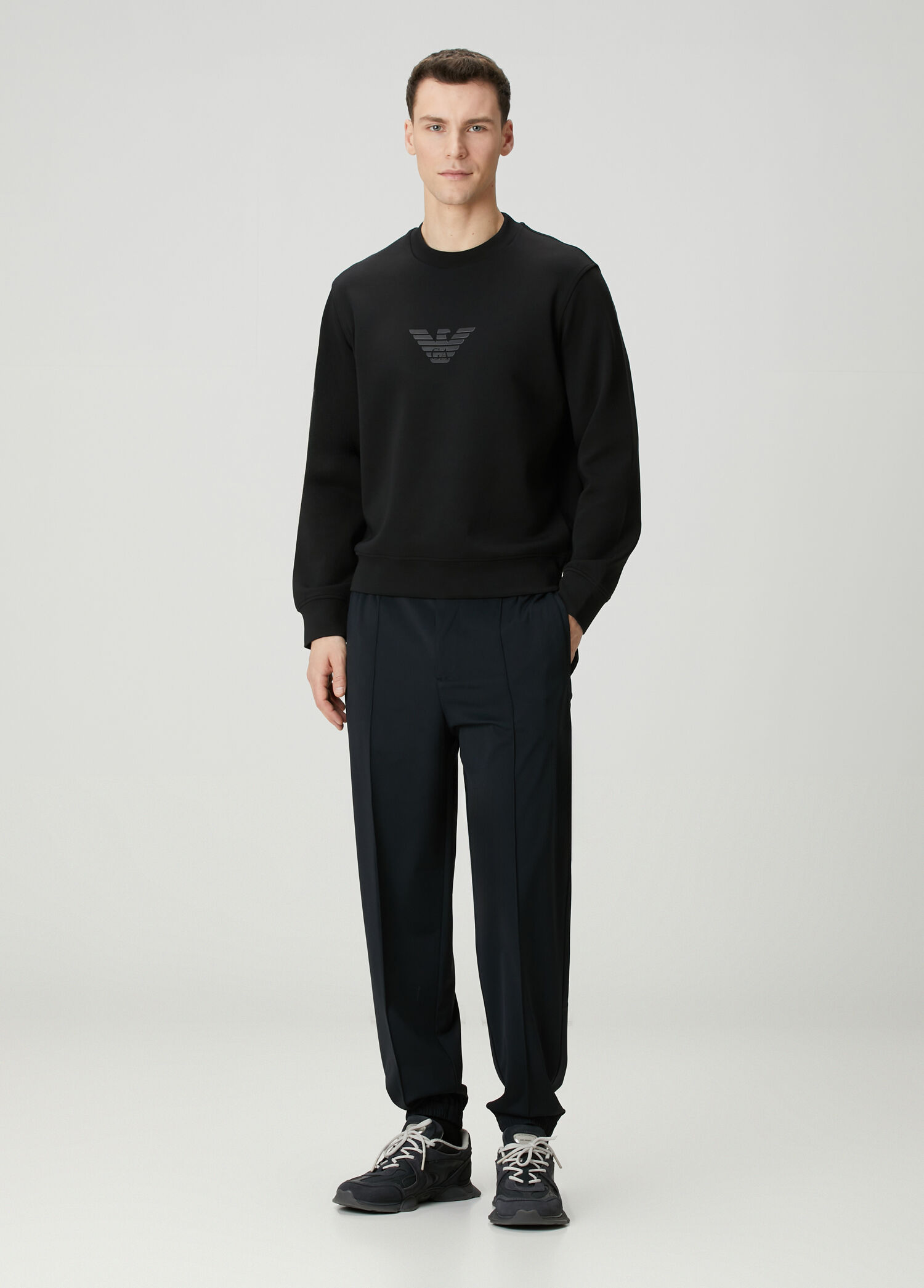 Siyah Beli Kordonlu Stretch Jogger Pantolon