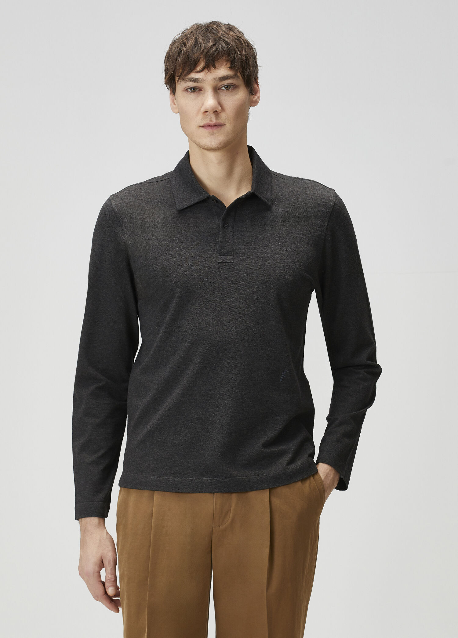 Gri Polo Yaka Triko