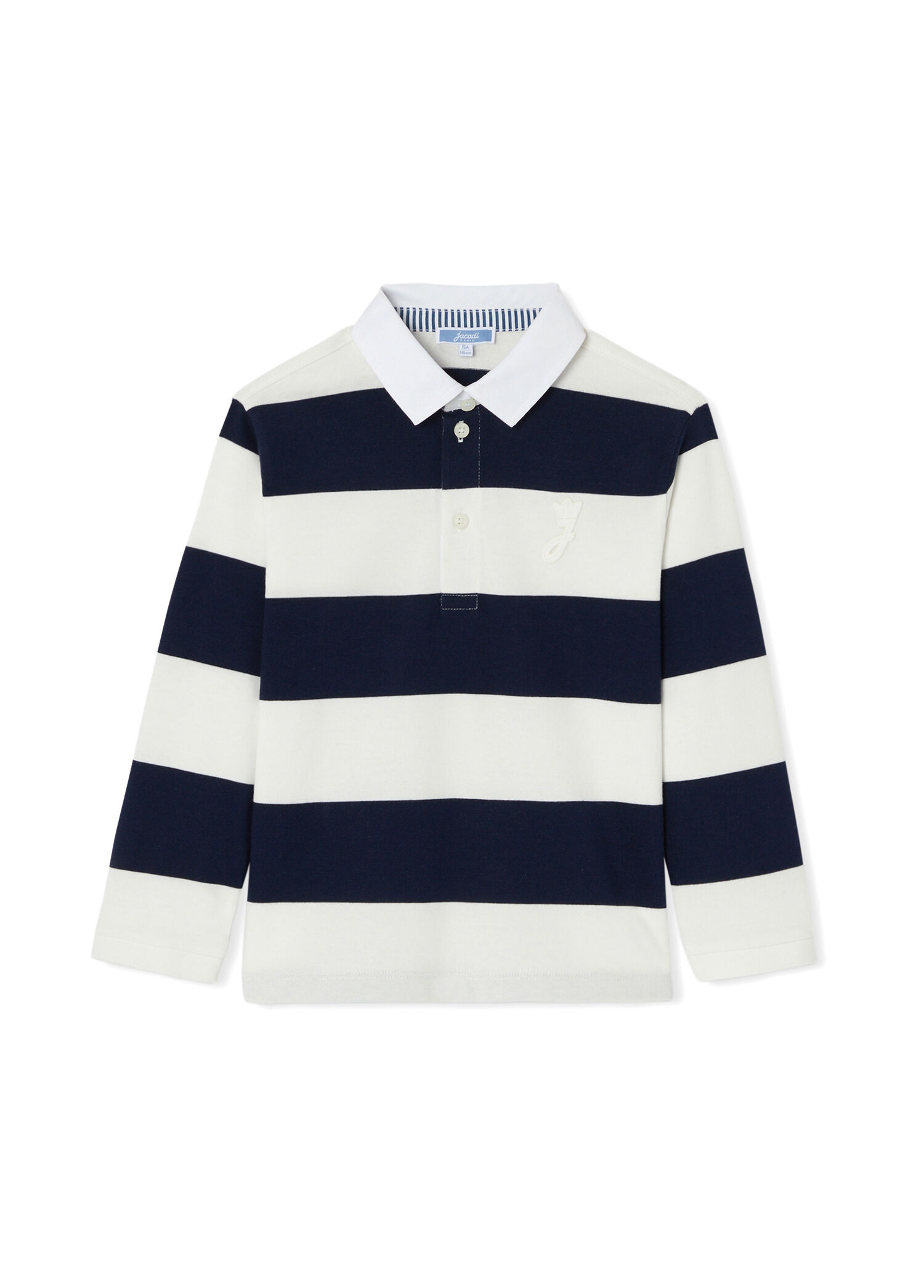 Lacivert Beyaz Polo Yaka Uzun Kollu Erkek Çocuk T-Shirt