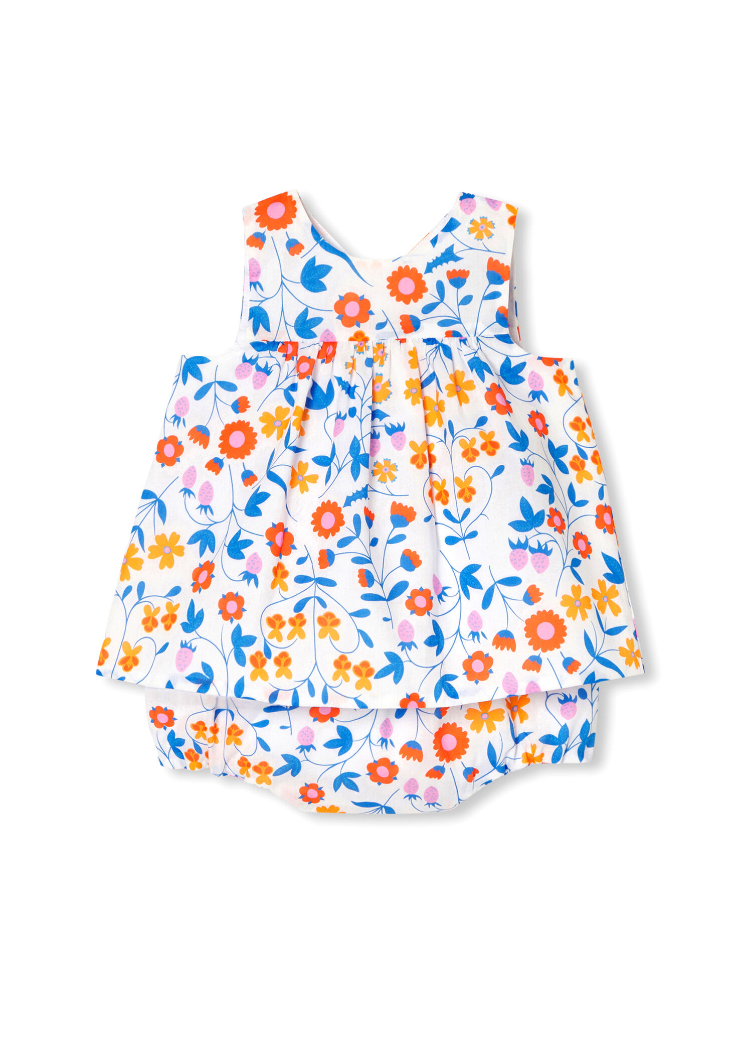 Çiçek Desenli Kız Bebek  İkili Set