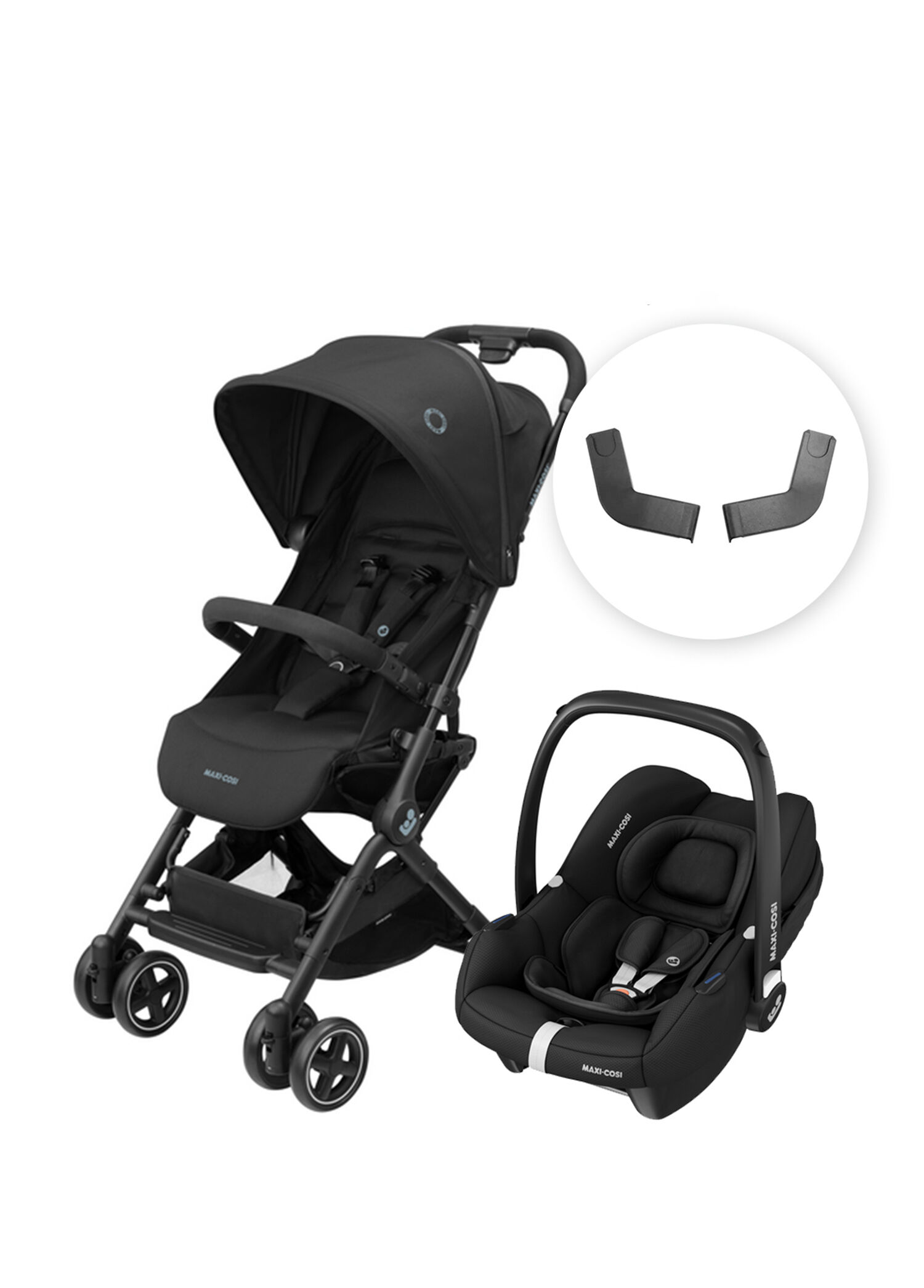 Lara2-CabrioFix Ultra Kompakt Essential Black Seyahat Sistem Bebek Arabası