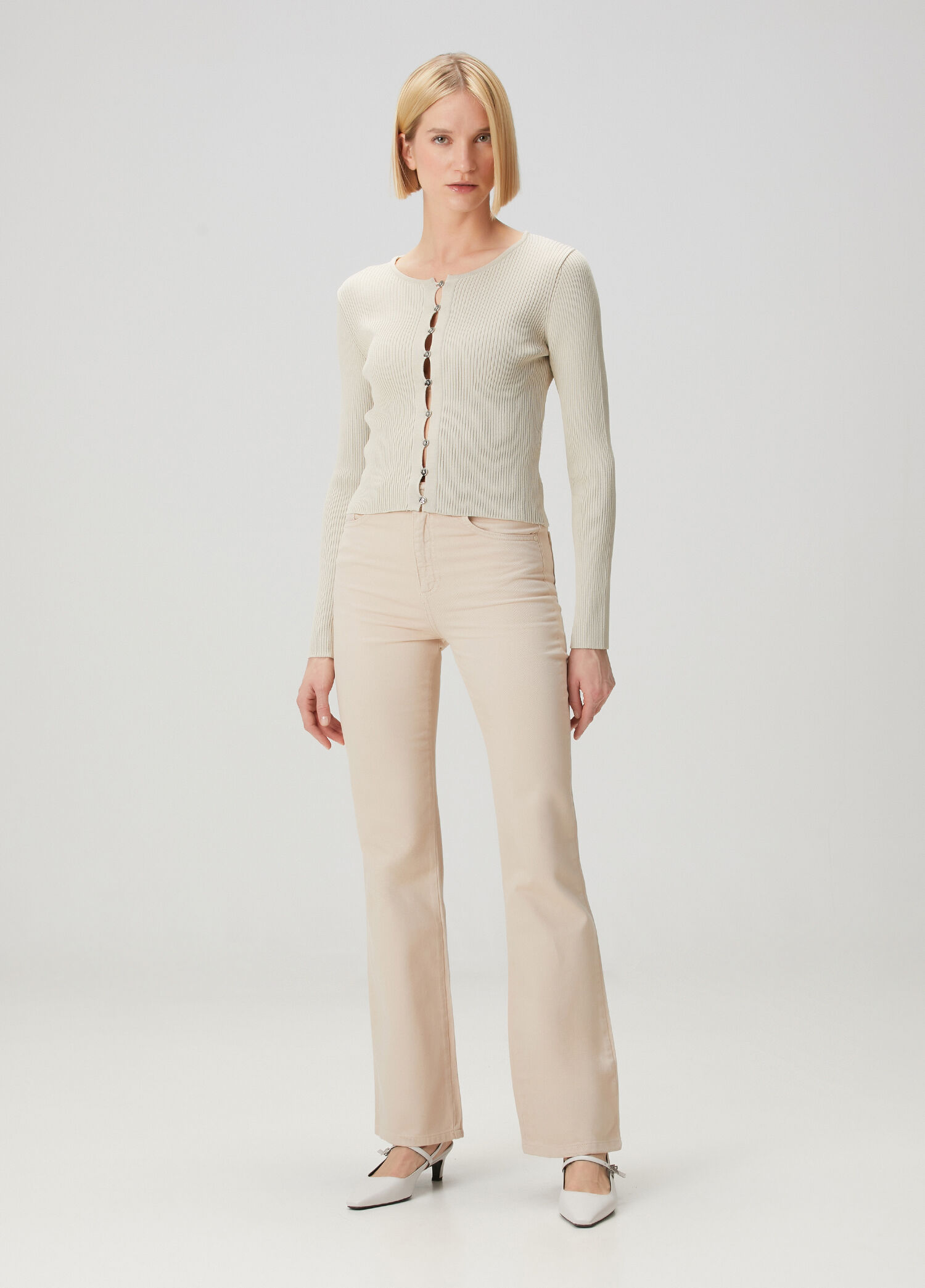 Nude Bootcut Jean Pantolon
