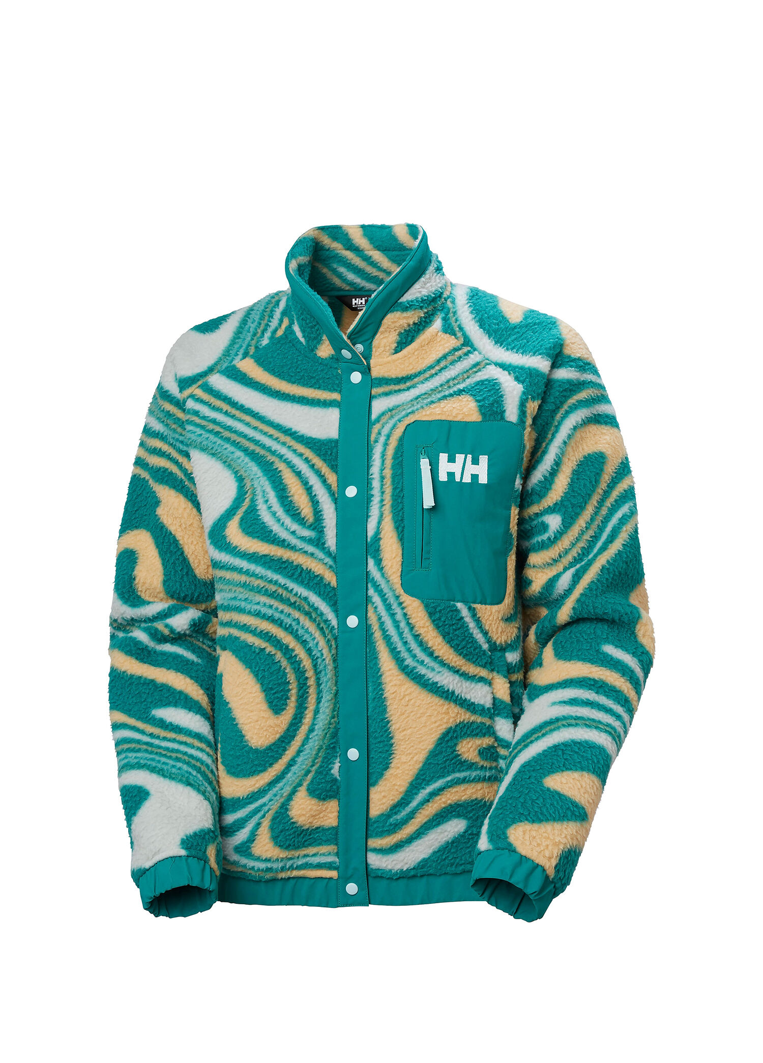 W Imperial Printed Pile Snap Barely Blue Kadın Spor Sweatshirt