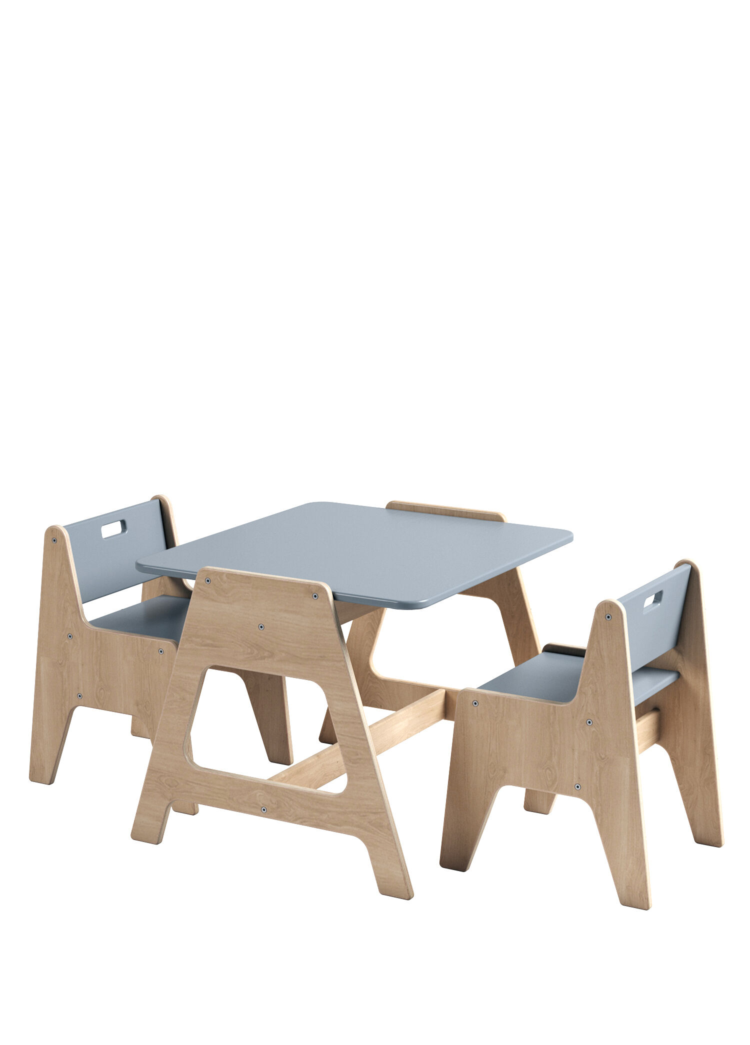 Cotable Gri Ahşap Çocuk Aktivite Masa Takımı