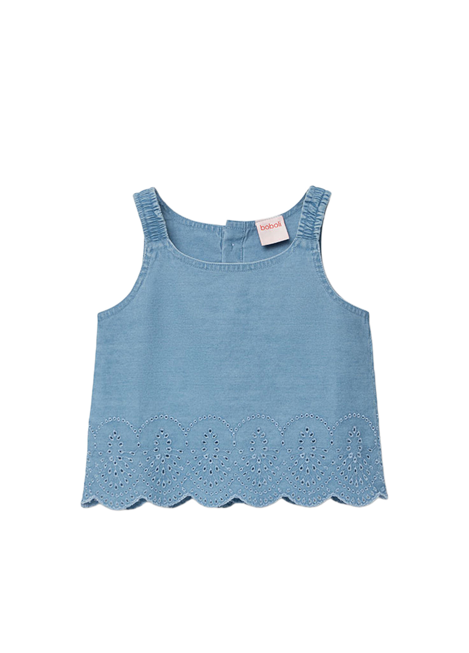 Mavi Jakarlı Denim Kız Çocuk Bluz