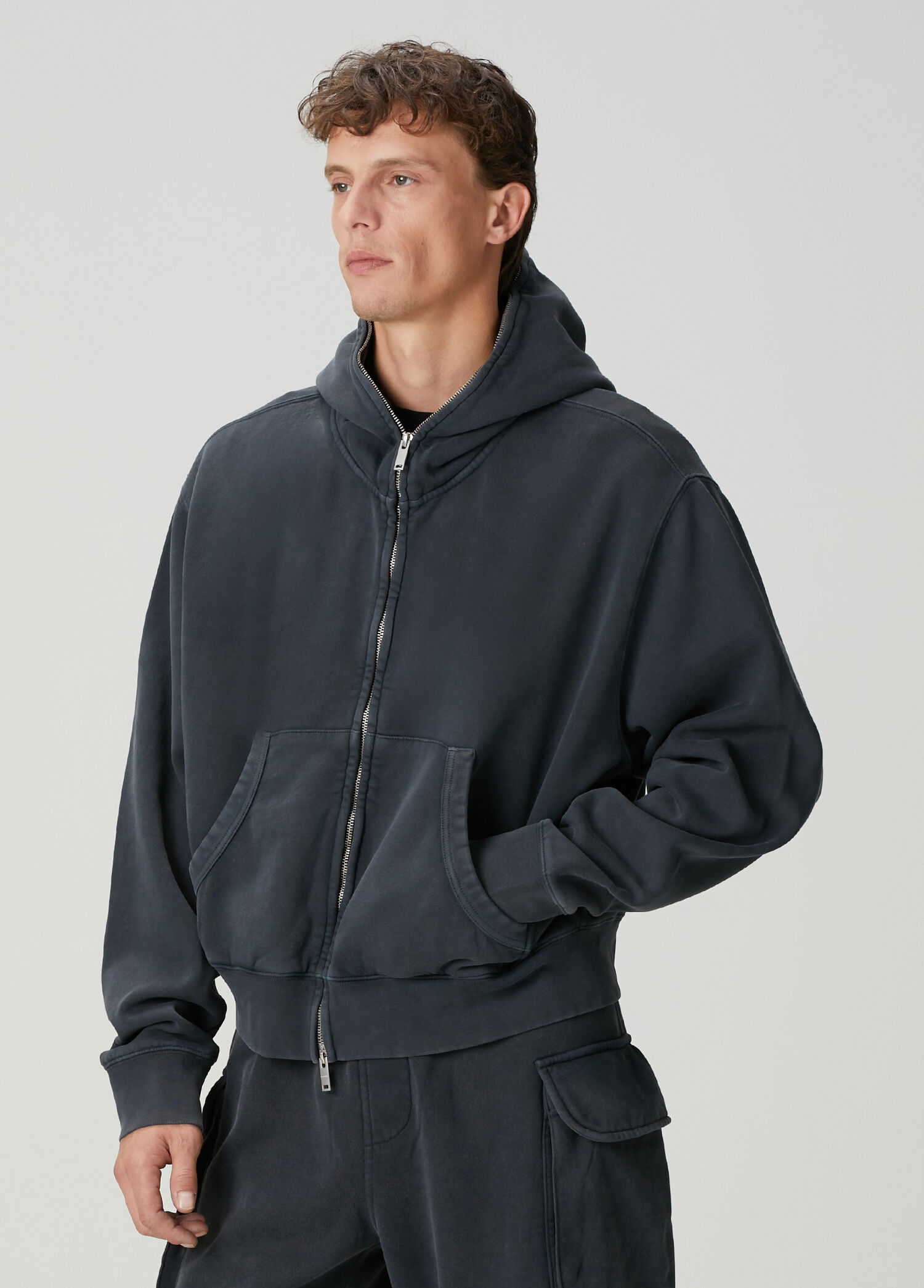 Academia Antrasit Erkek x Edis Antrasit Kapüşonlu Sweatshirt