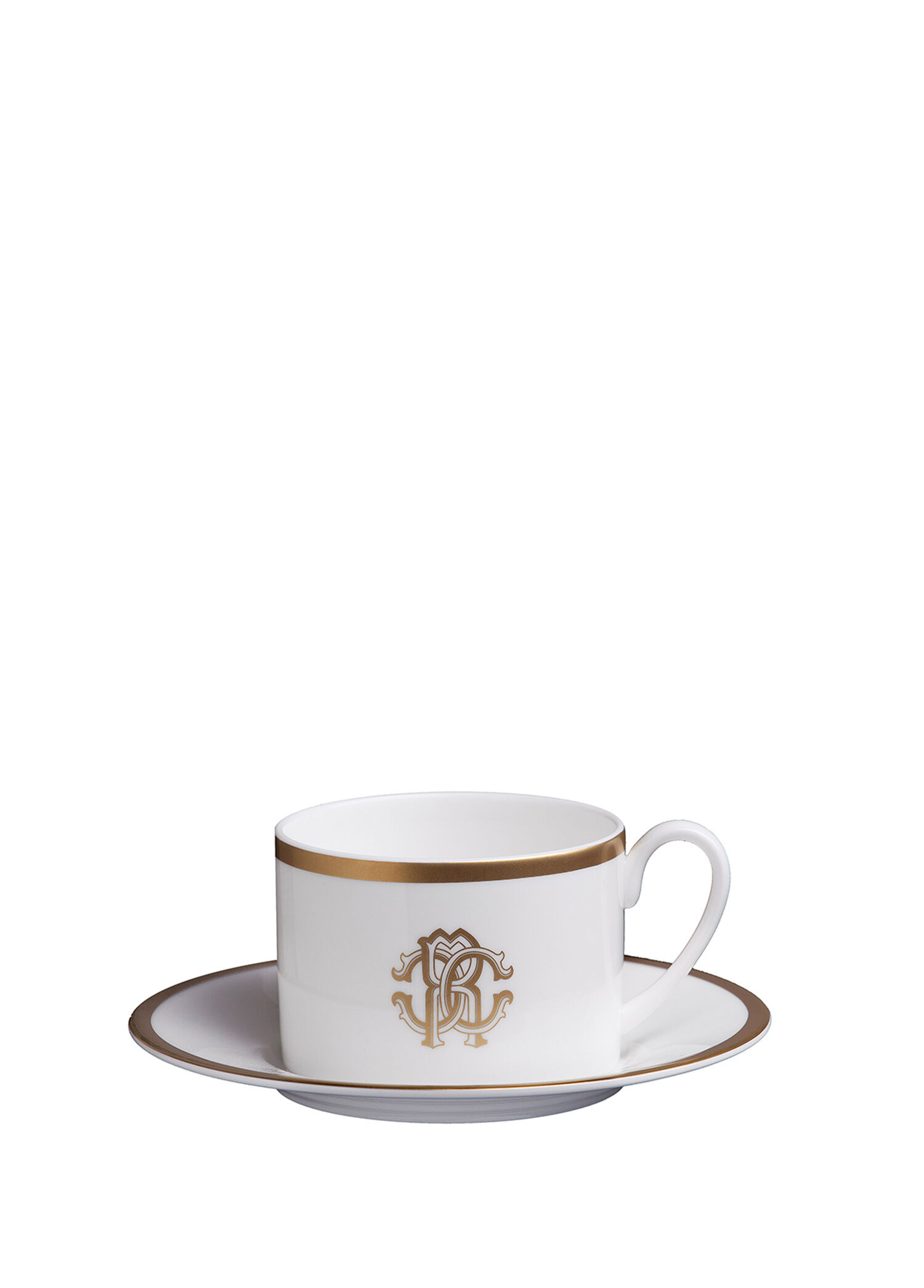 Silk Gold Beyaz Porselen Kahve & Çay Fincan ve Tabağı