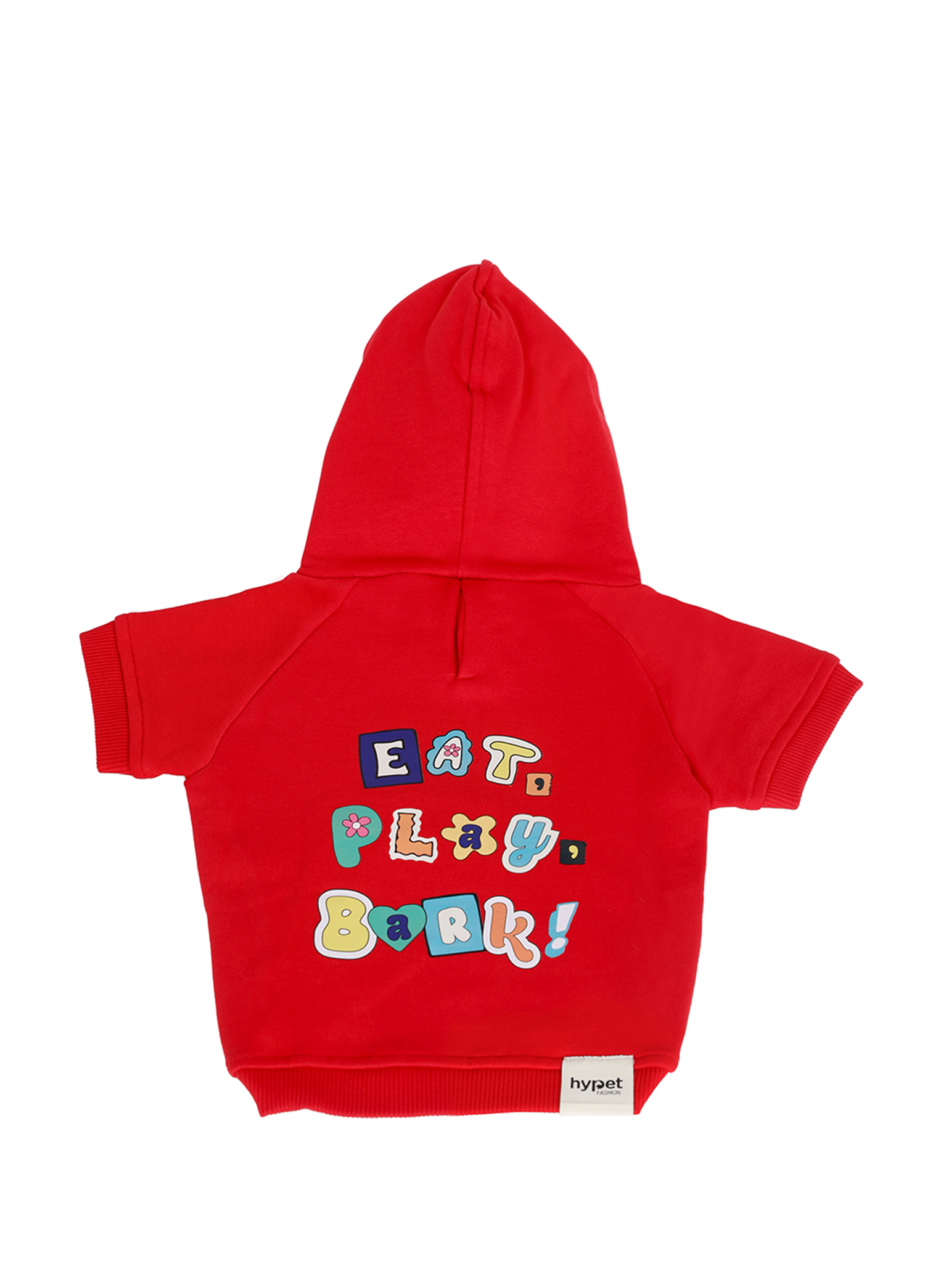 Eat Play Bark Hoodie Kırmızı Köpek Kıyafeti