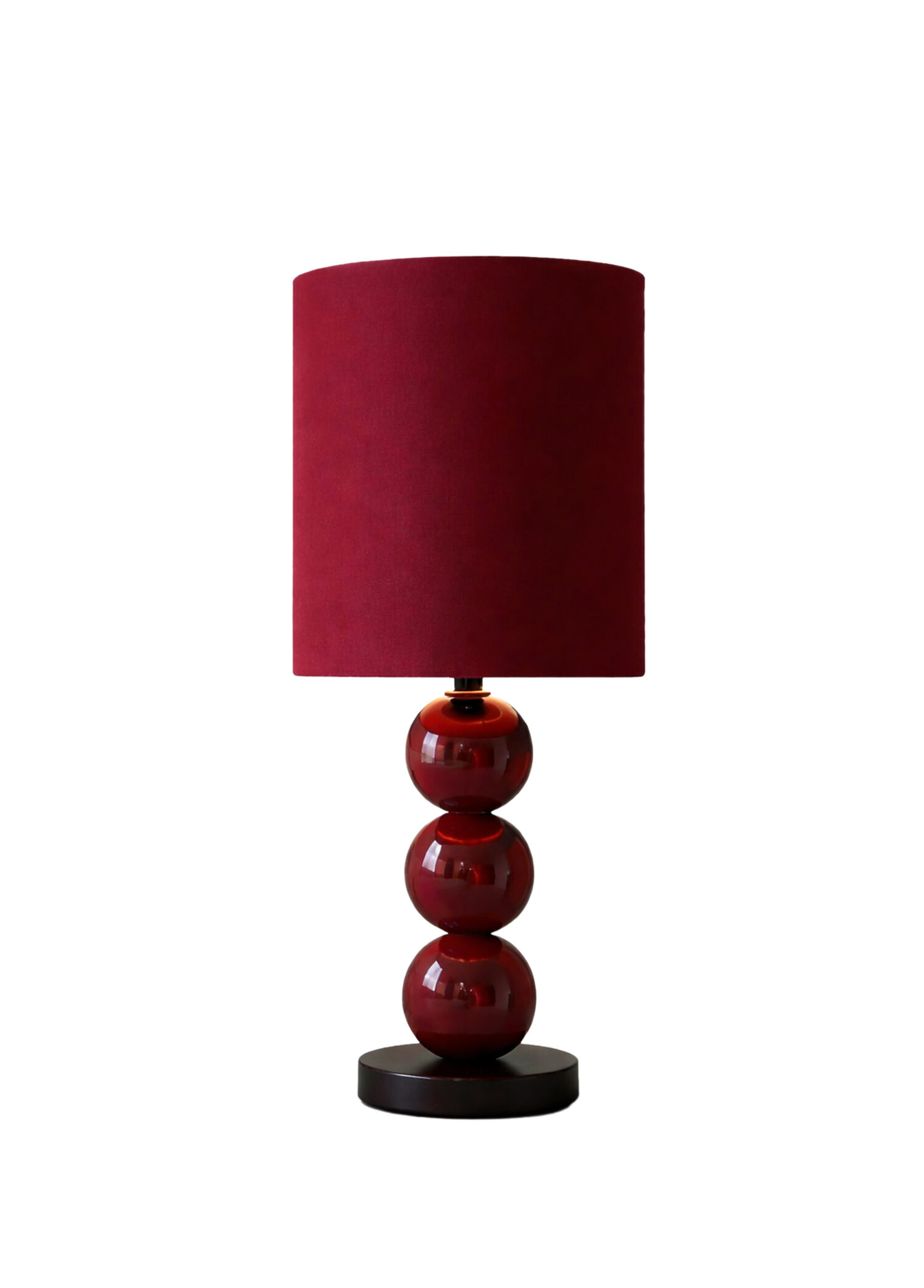 Bordo Ahşap Bonibon Abajur