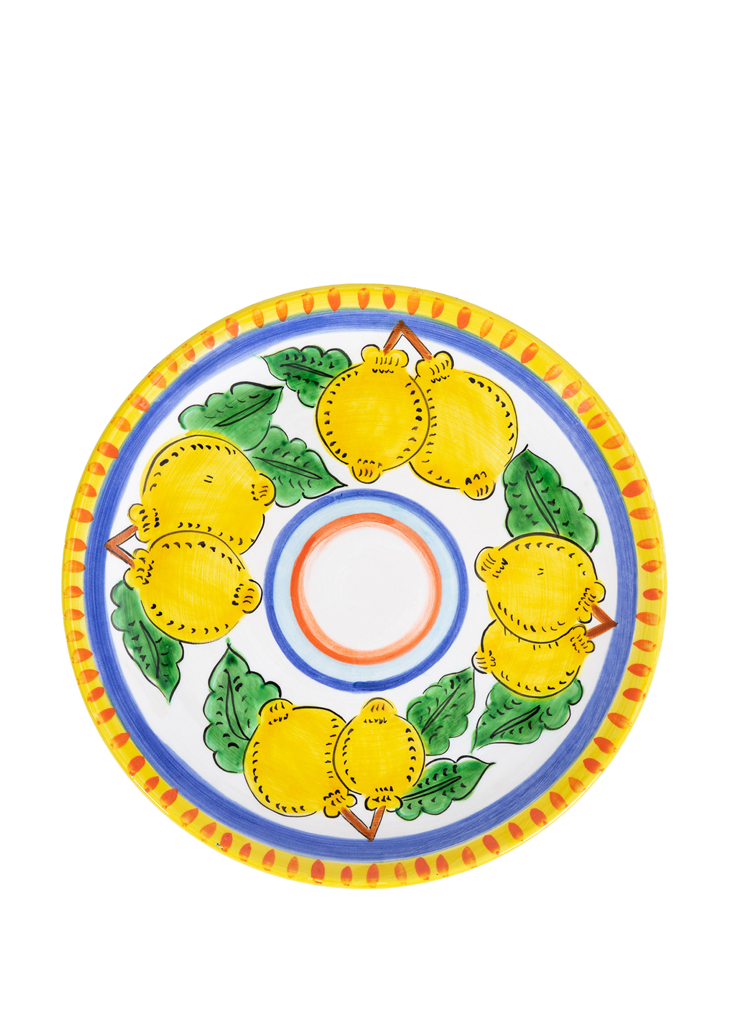 Sicilian Lemon Collection Handmade Seramik Yemek Tabağı 30 cm