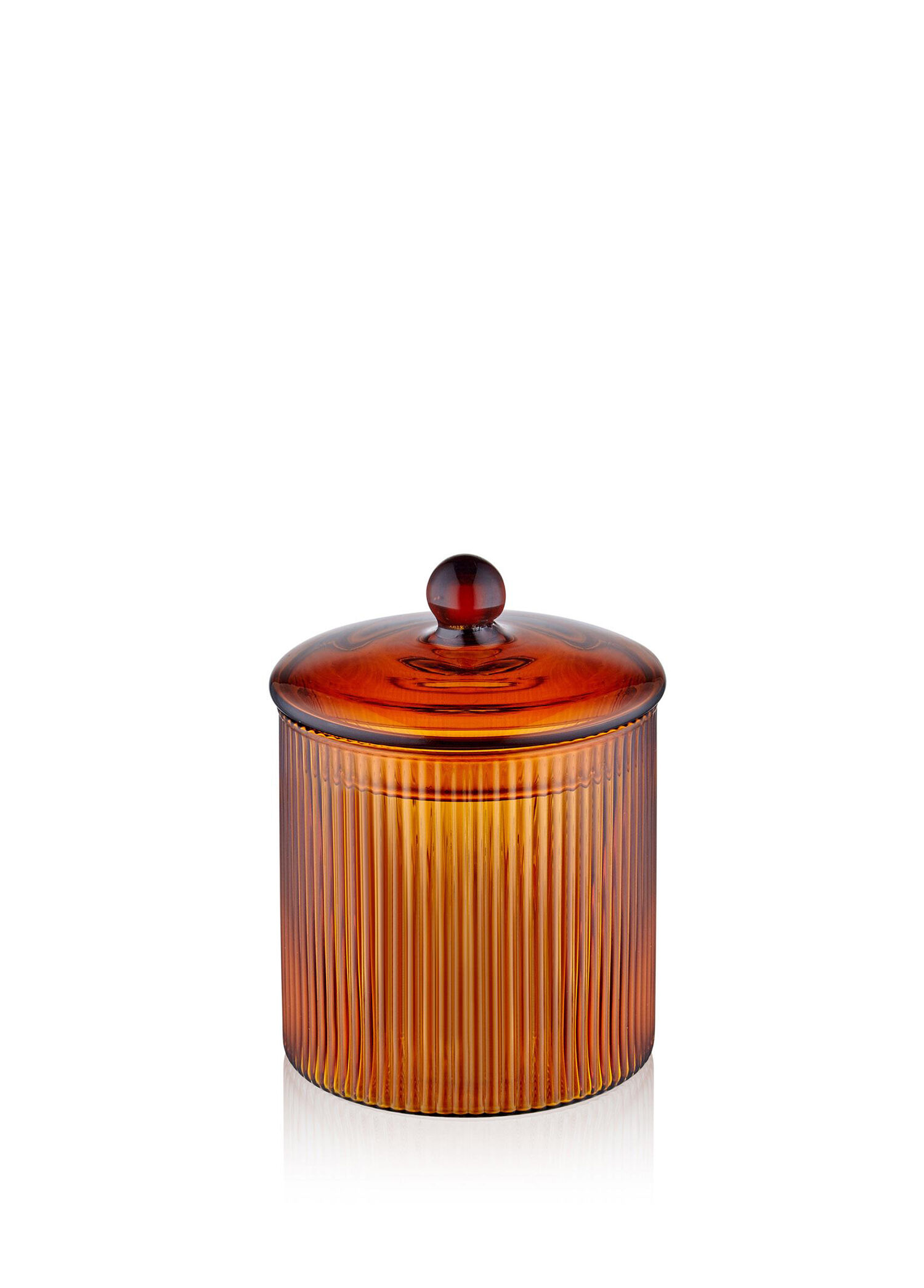 Striped Amber Borosilikat Cam Şekerlik
