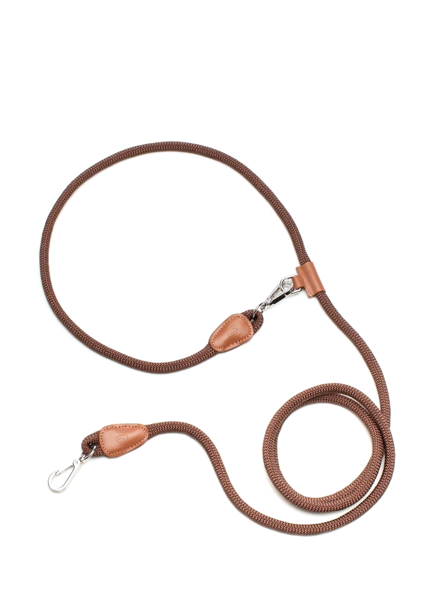 Kahverengi Taba Paracord ve Deri Eller Serbest Köpek Göğüs Tasması
