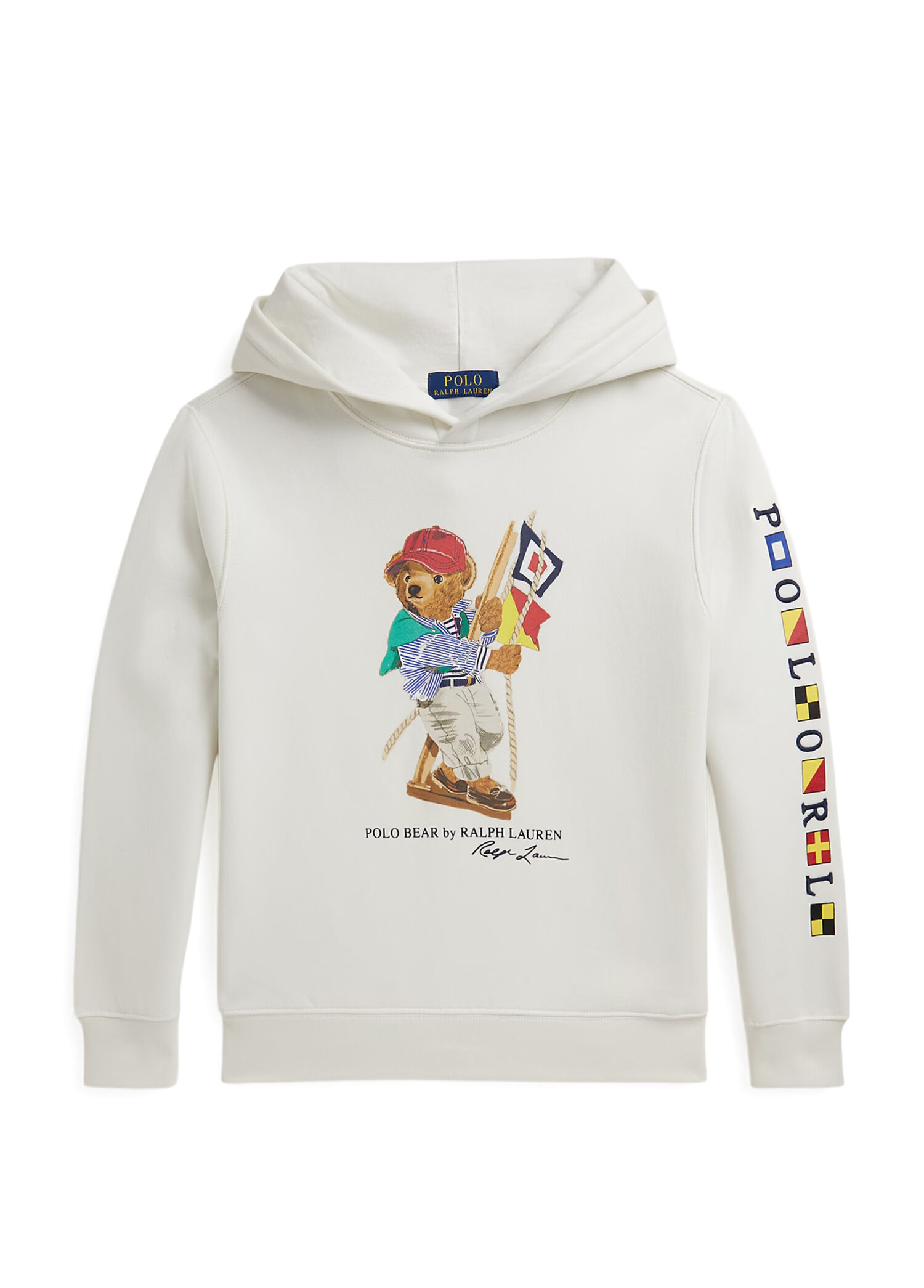 Beyaz Kapüşonlu Erkek Çocuk Sweatshirt