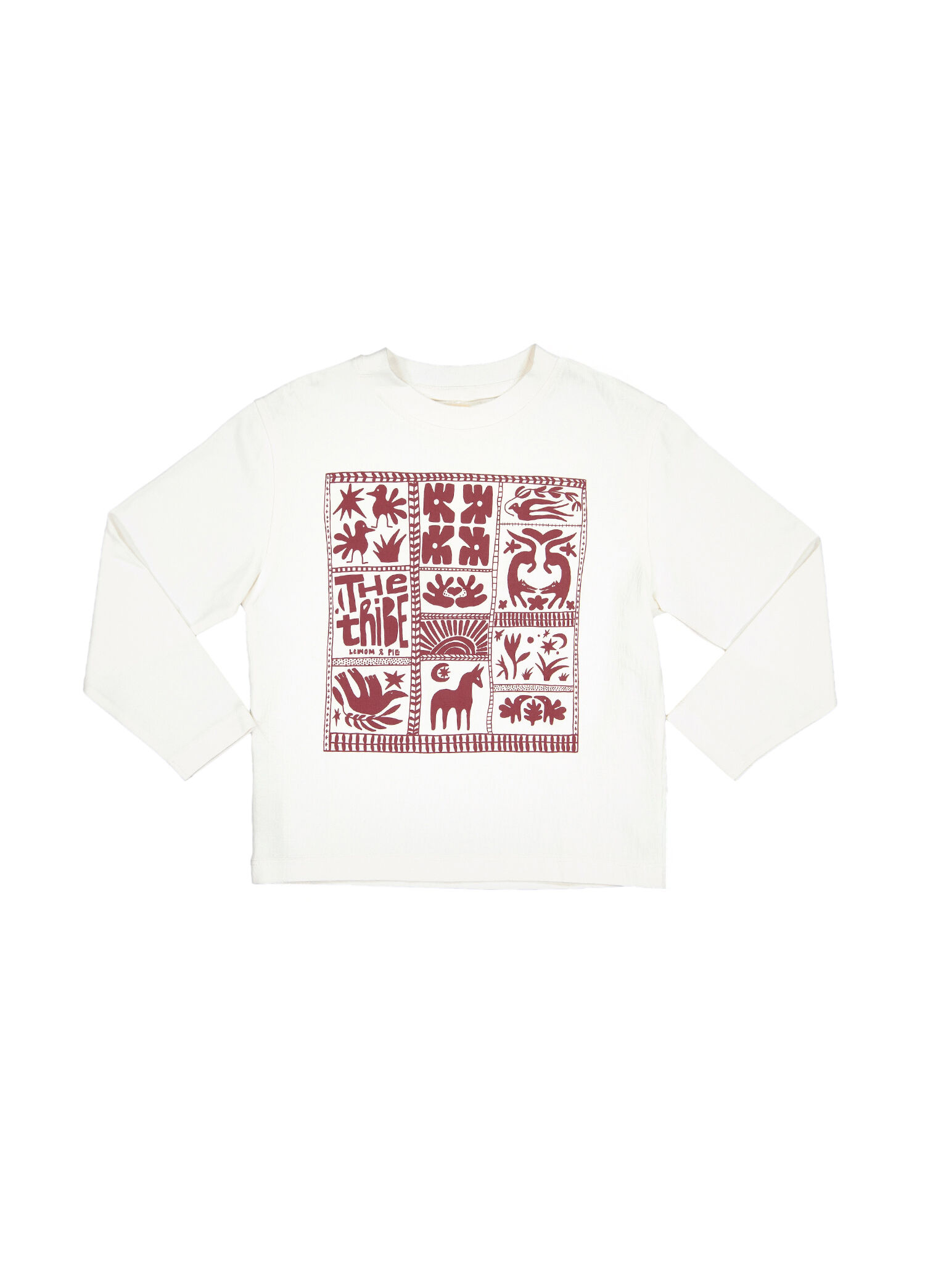 Trıbe2 Beyaz Pamuklu Uzun Kollu Unisex Çocuk T-shirt