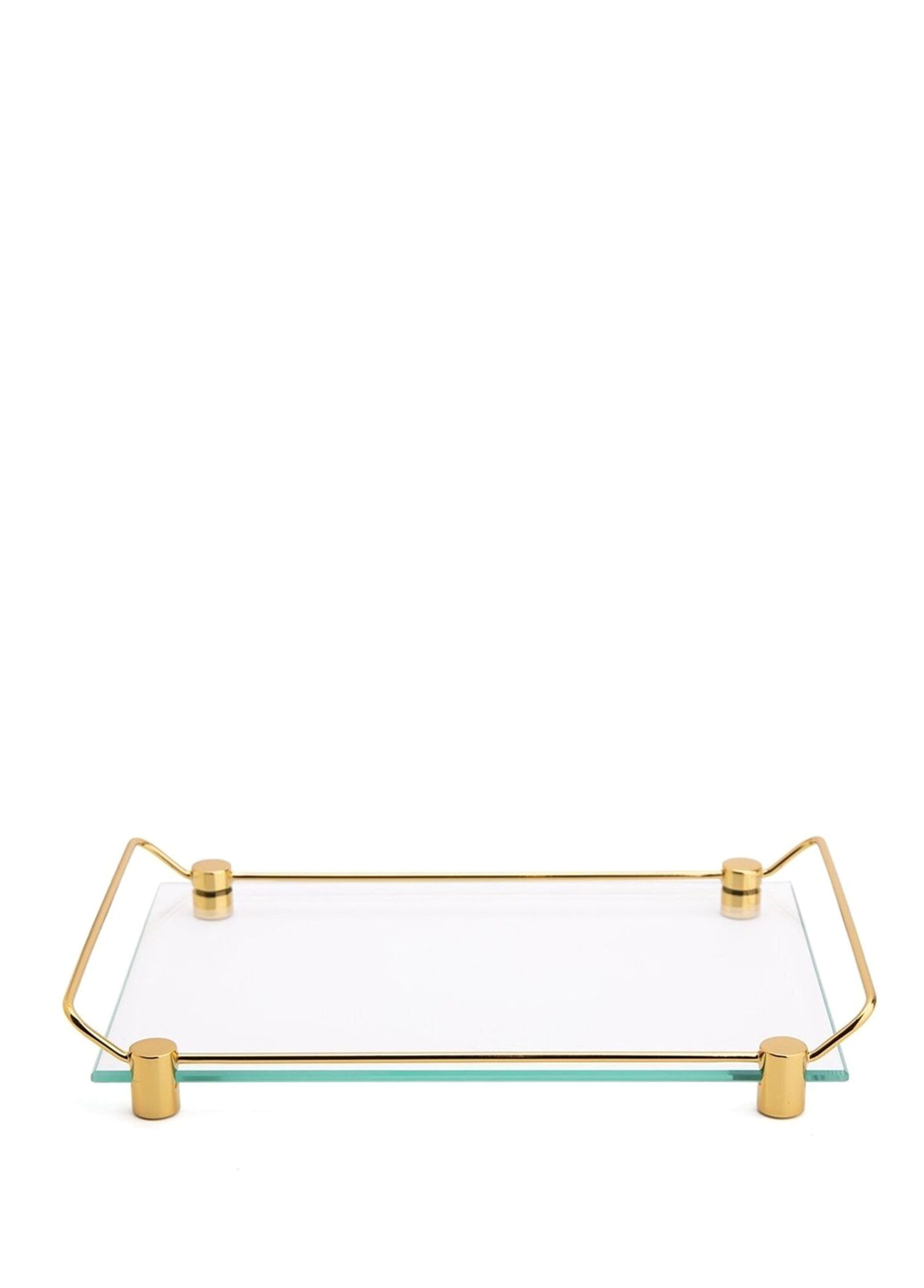 Altın Rengi Cam Tezgah Üstü Banyo Tepsisi 36 x 209 cm