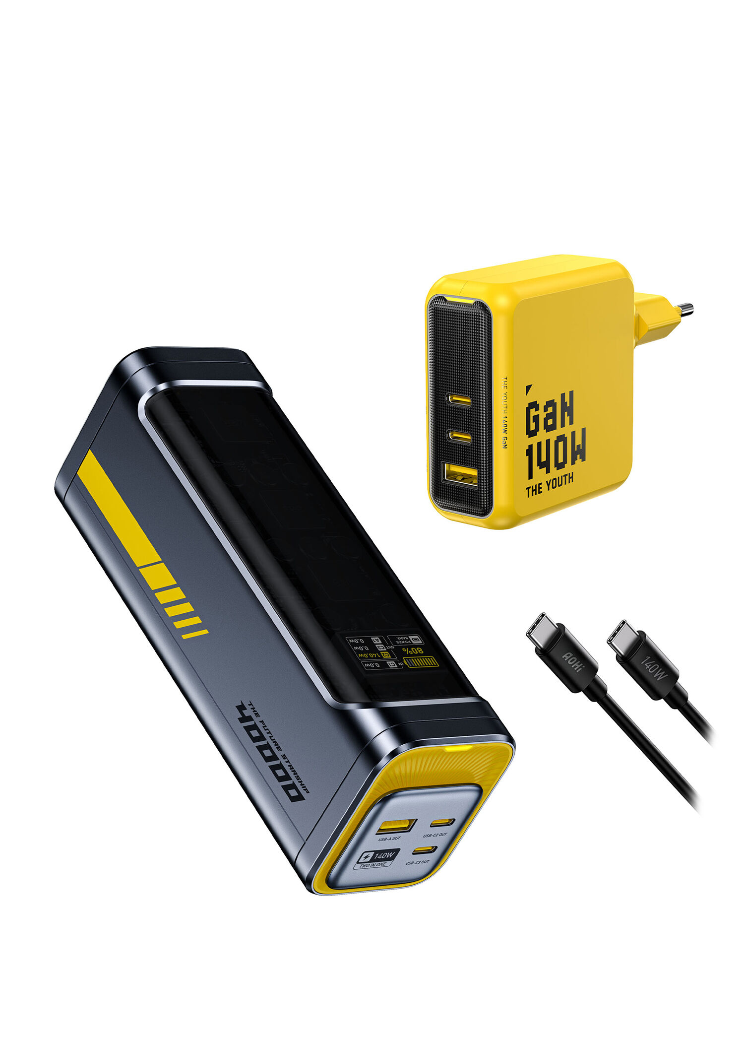 40.000 mAh 140W Powerbank Youth 3 Portlu Şarj Adaptörü