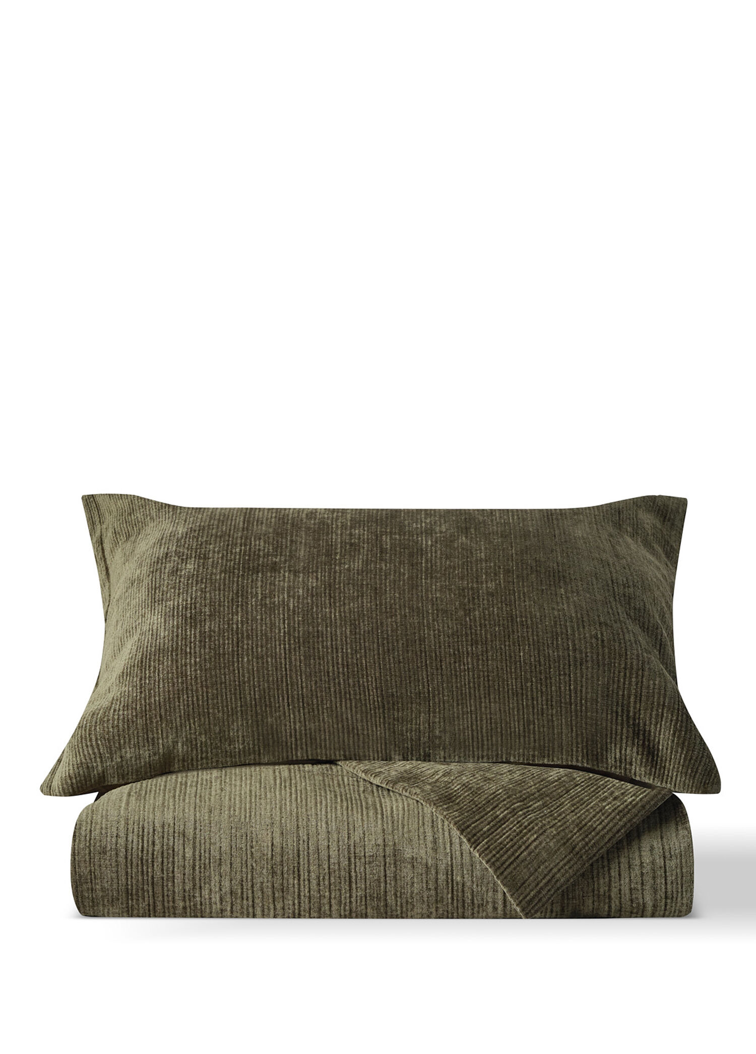 Suave Moss Kadife Haki King Size Yatak Örtüsü 240 x 260 cm