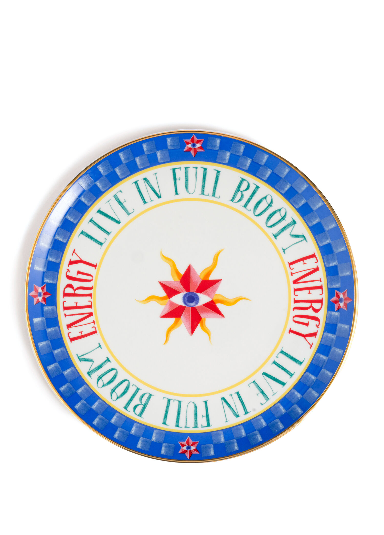 Lublın Mavi Turuncu Porselen Pizza Tabağı 33 cm