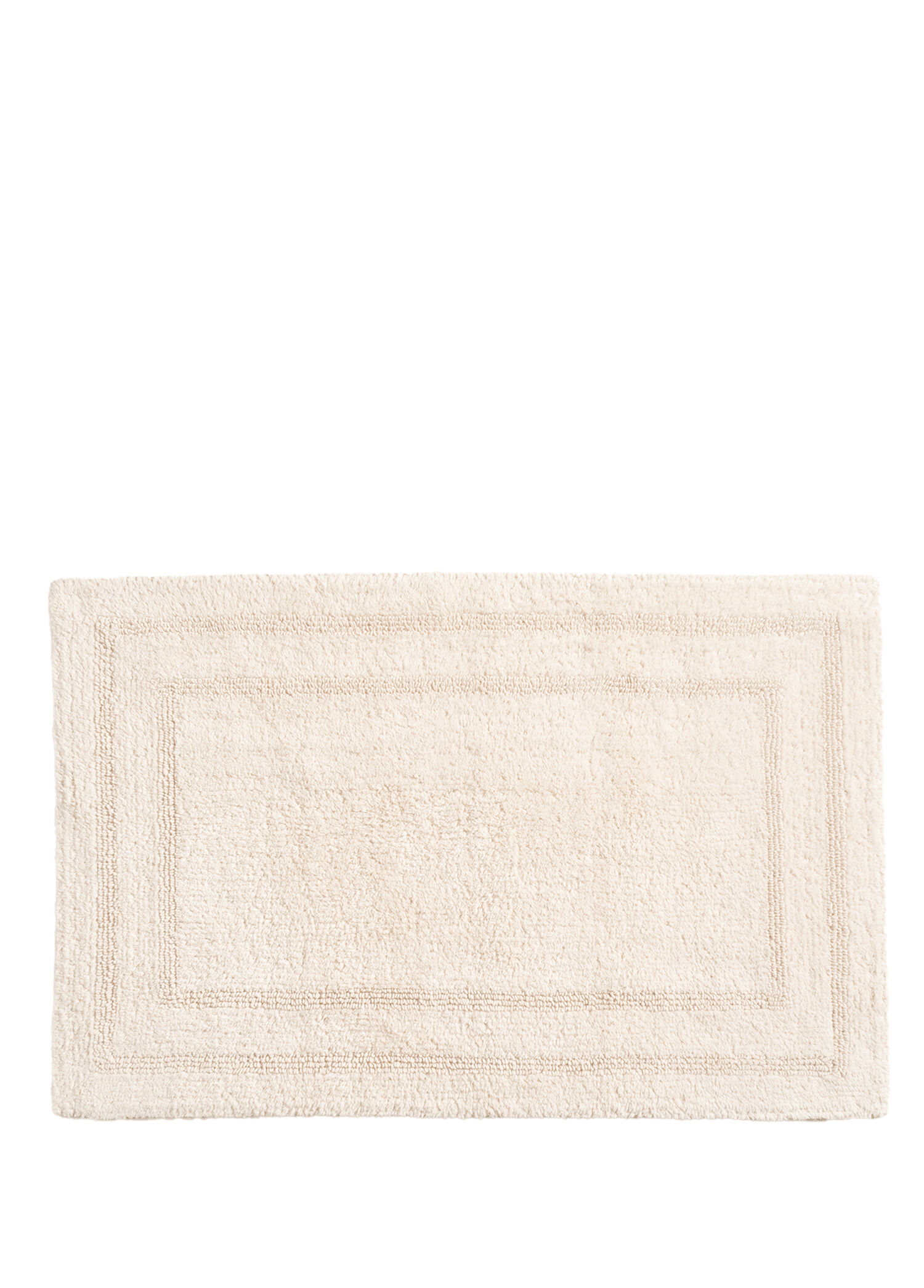 Solid Krem Rengi %100 Pamuk Çift Taraflı Banyo Paspası 60 x 90 cm