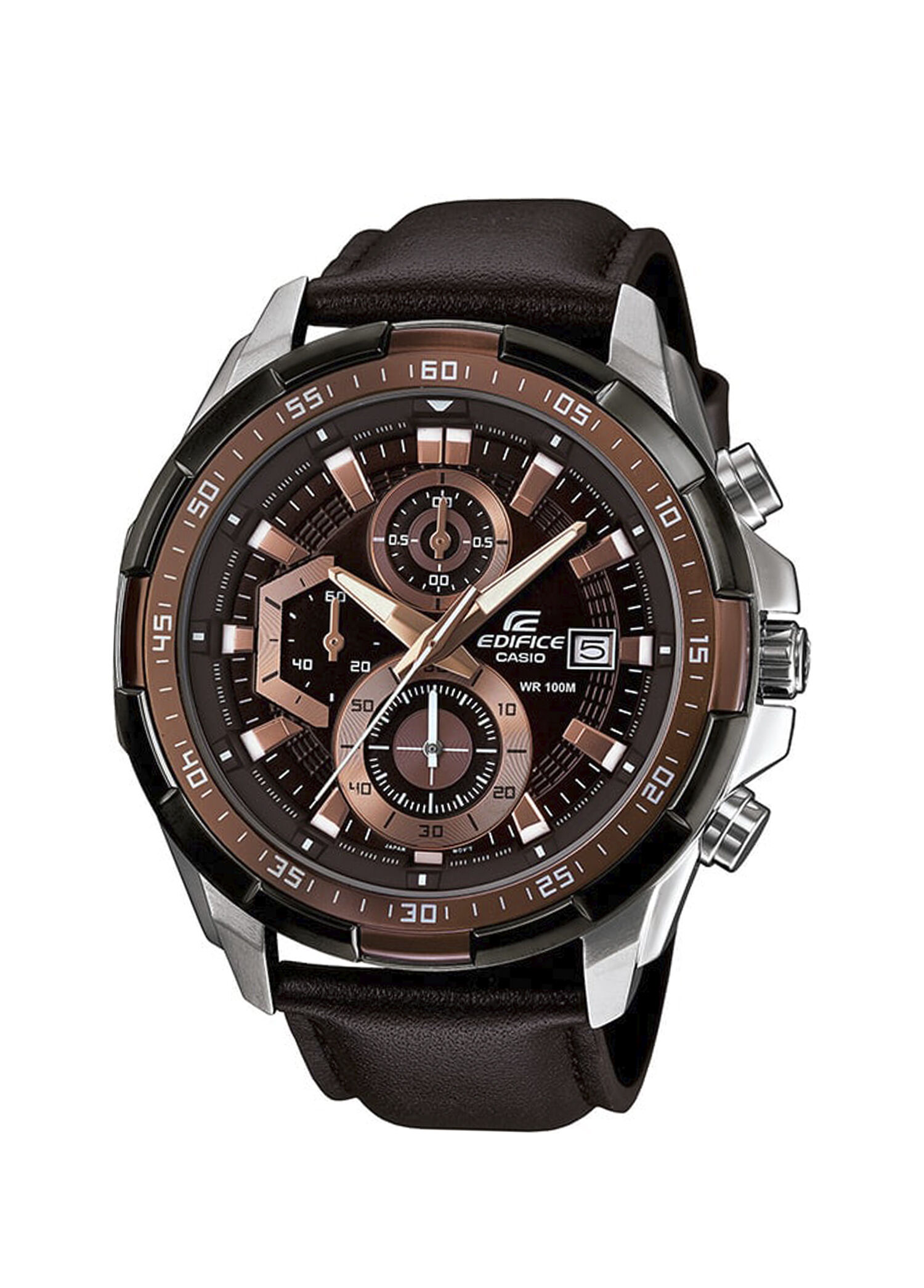 Edifice EFR-539L-5AVUDF Kahverengi Deri Erkek Kol Saati