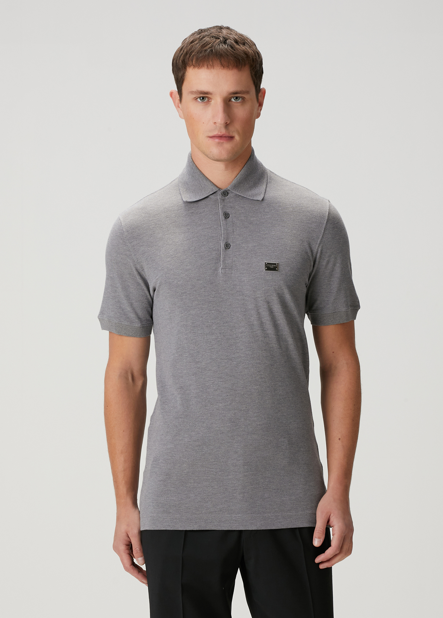 Gri Polo Yaka T-shirt