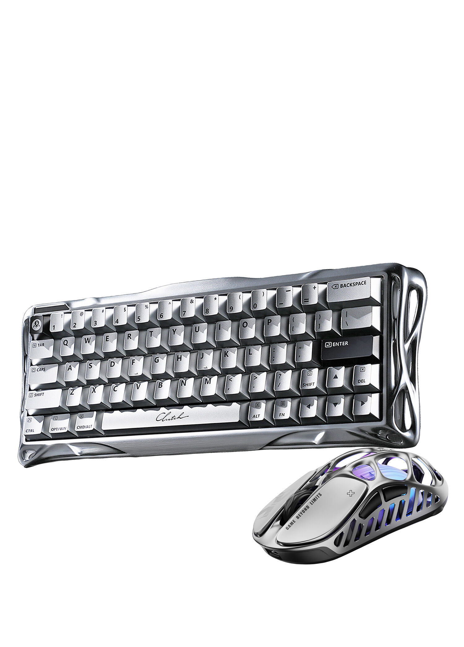 Mercury V60 Pro Chrome Silver Kablolu Manyetik Gaming Klavye ve XPro Kablosuz Mouse Seti