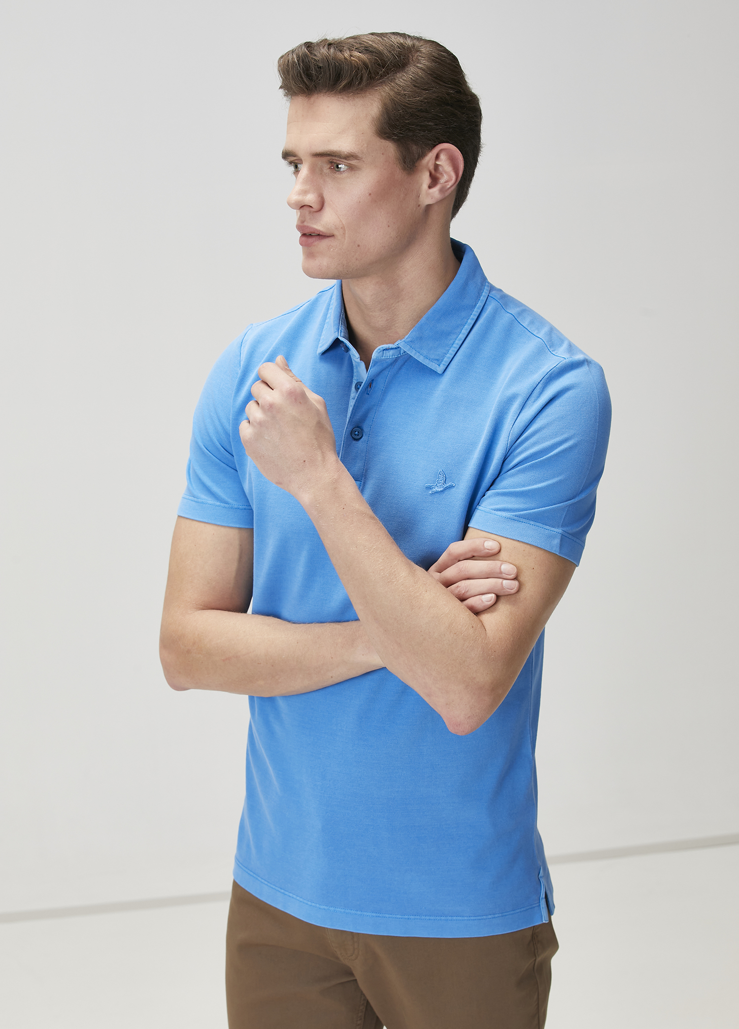 Comfort Fit Kobalt Polo Yaka T-shirt_1