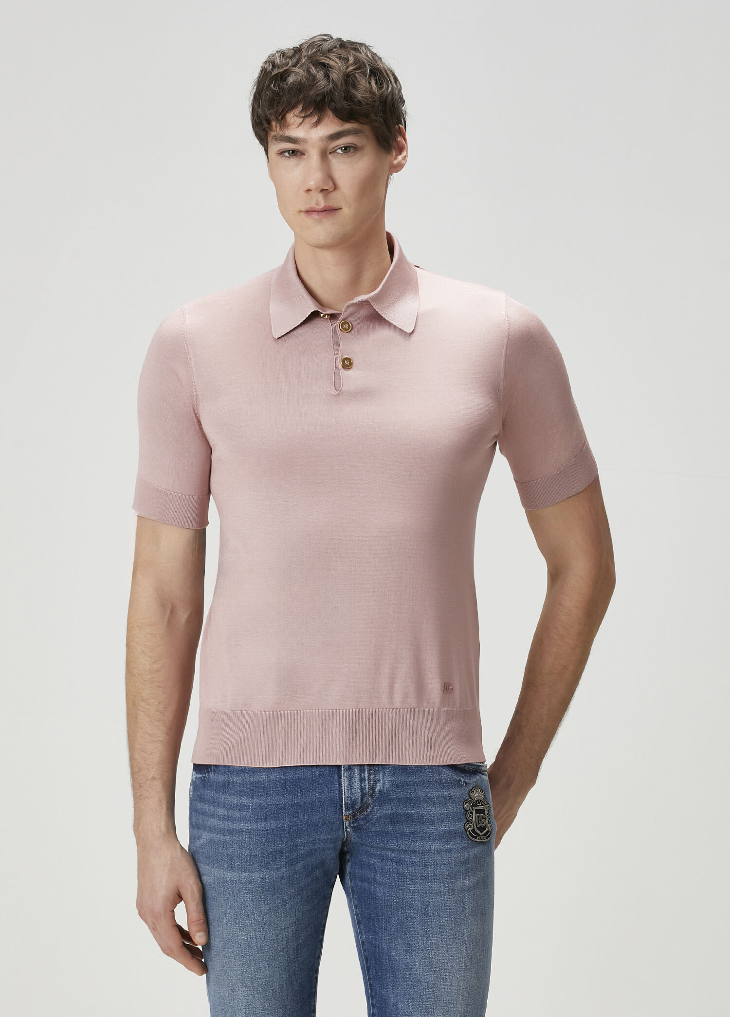 Pembe İpek Polo Triko