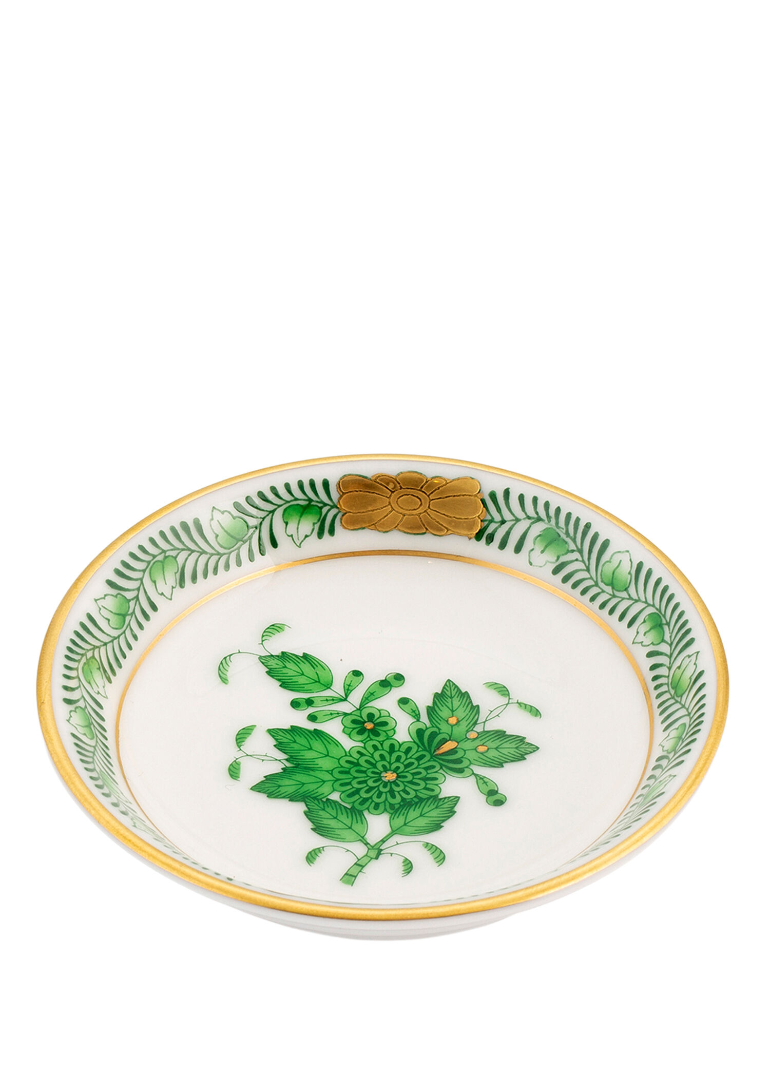 Apponyi Desenli Yeşil Porselen Tabak 7 cm